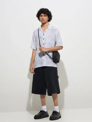 Nuon Grey Speckle Detailed Relaxed-Fit Shirt