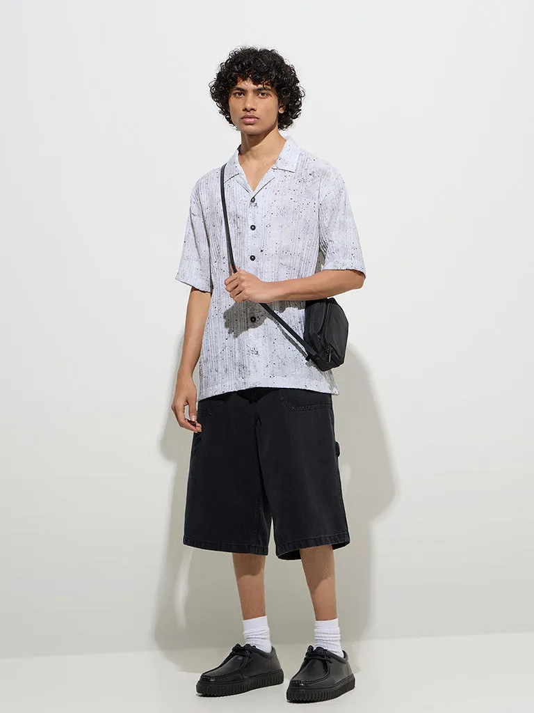Nuon Grey Speckle Detailed Relaxed-Fit Shirt