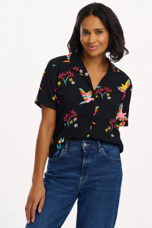Odele Shirt - Black. Rainbow Parrots