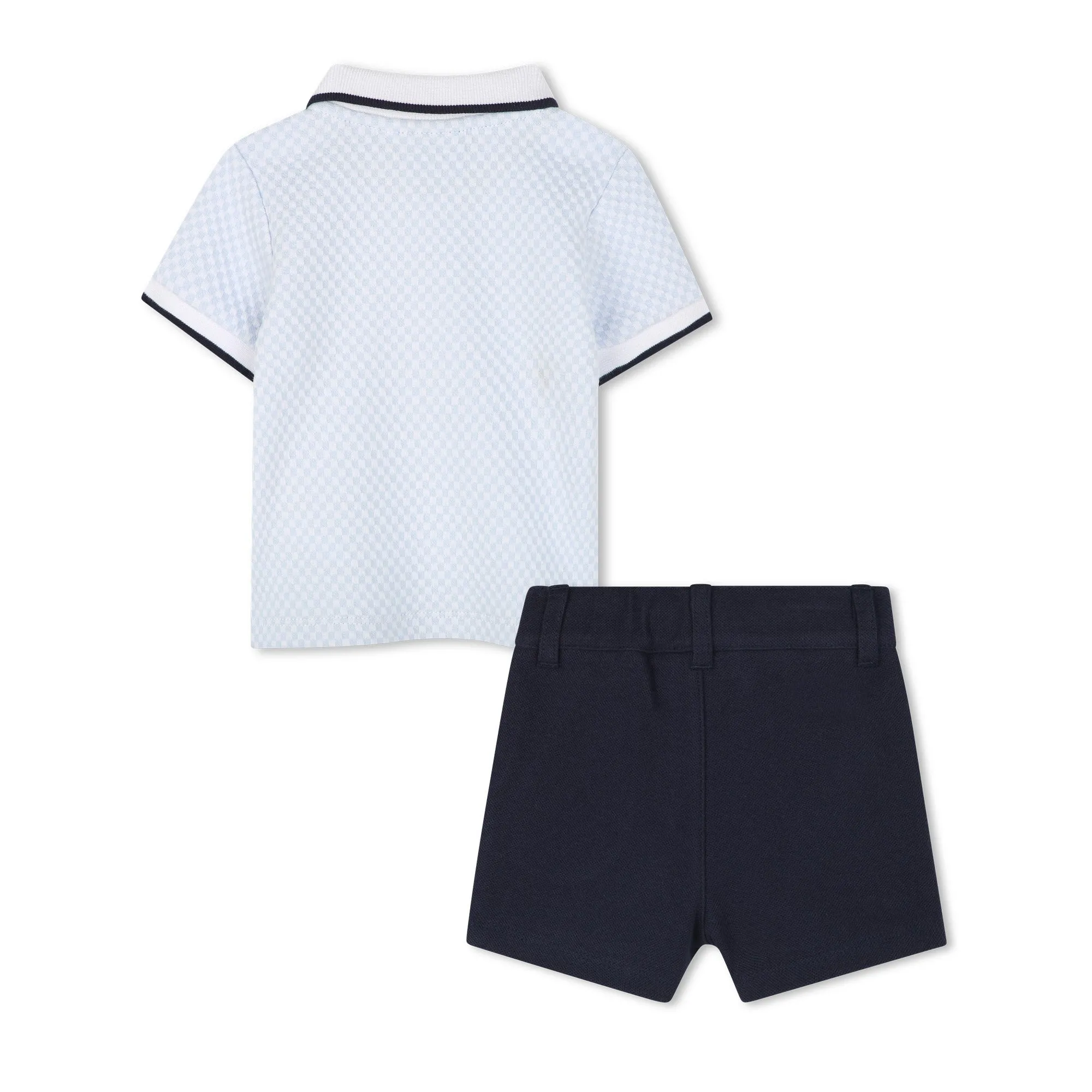 Pale Blue Polo Shorts Set