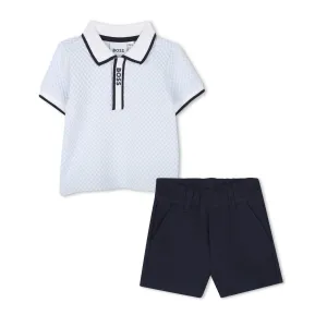 Pale Blue Polo Shorts Set
