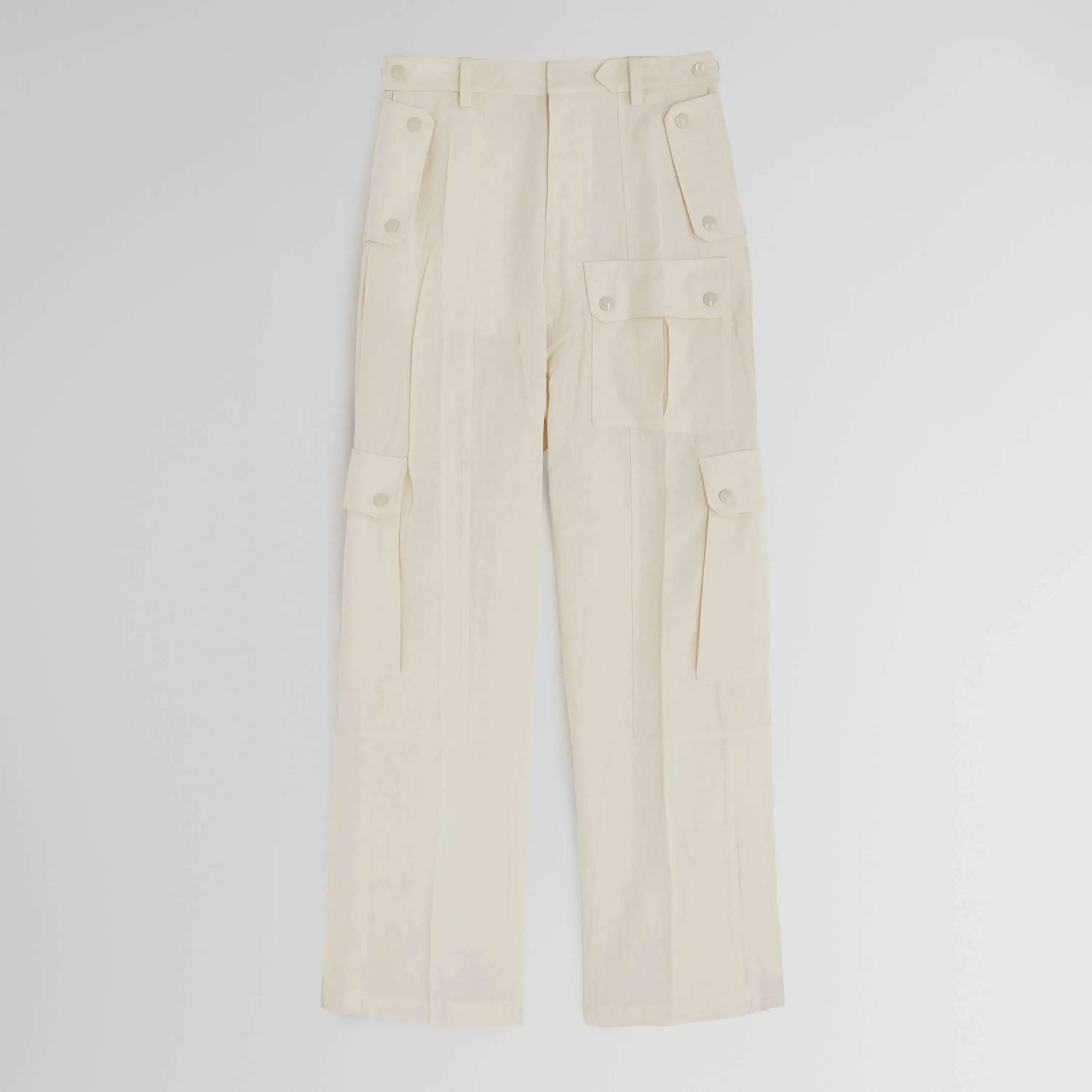 PATCH POCKET CARGO TROUSERS | parchment viscose silk