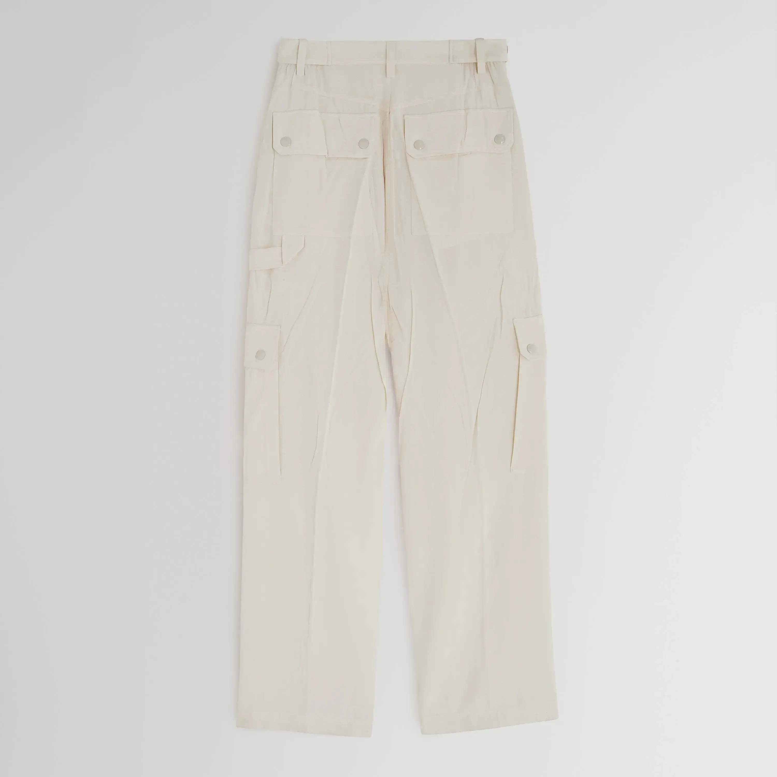 PATCH POCKET CARGO TROUSERS | parchment viscose silk
