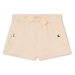 Pink Logo Print Cotton Shorts