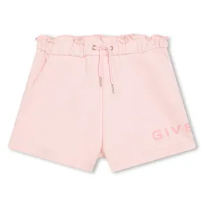 Pink Logo Print Shorts