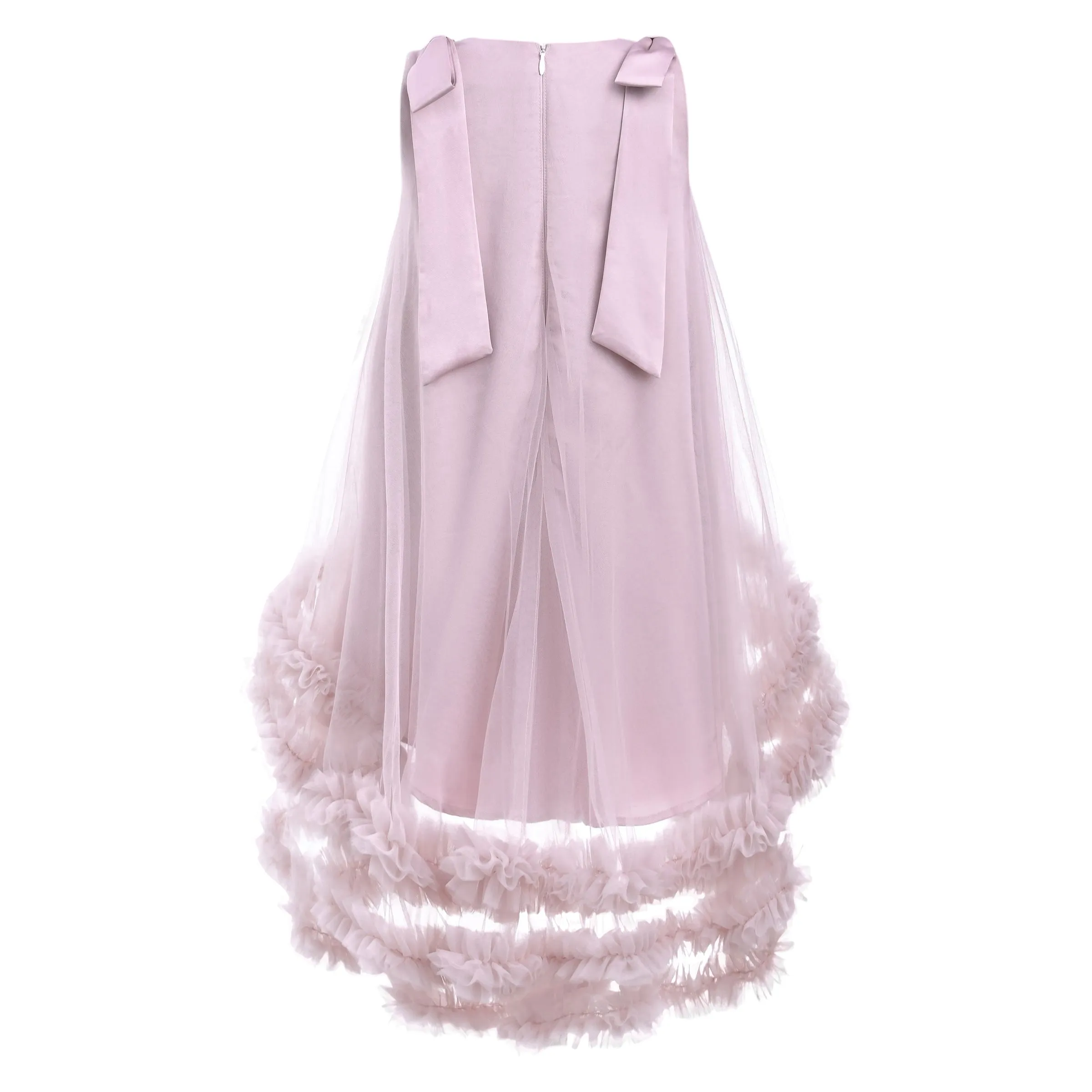 Pink Violeta Sleeveless Ruffle Overlay Dress