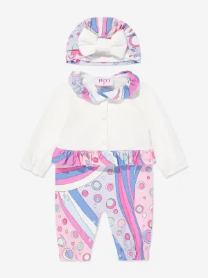 PUCCI Baby Girls Fontane Romper Set in Ivory