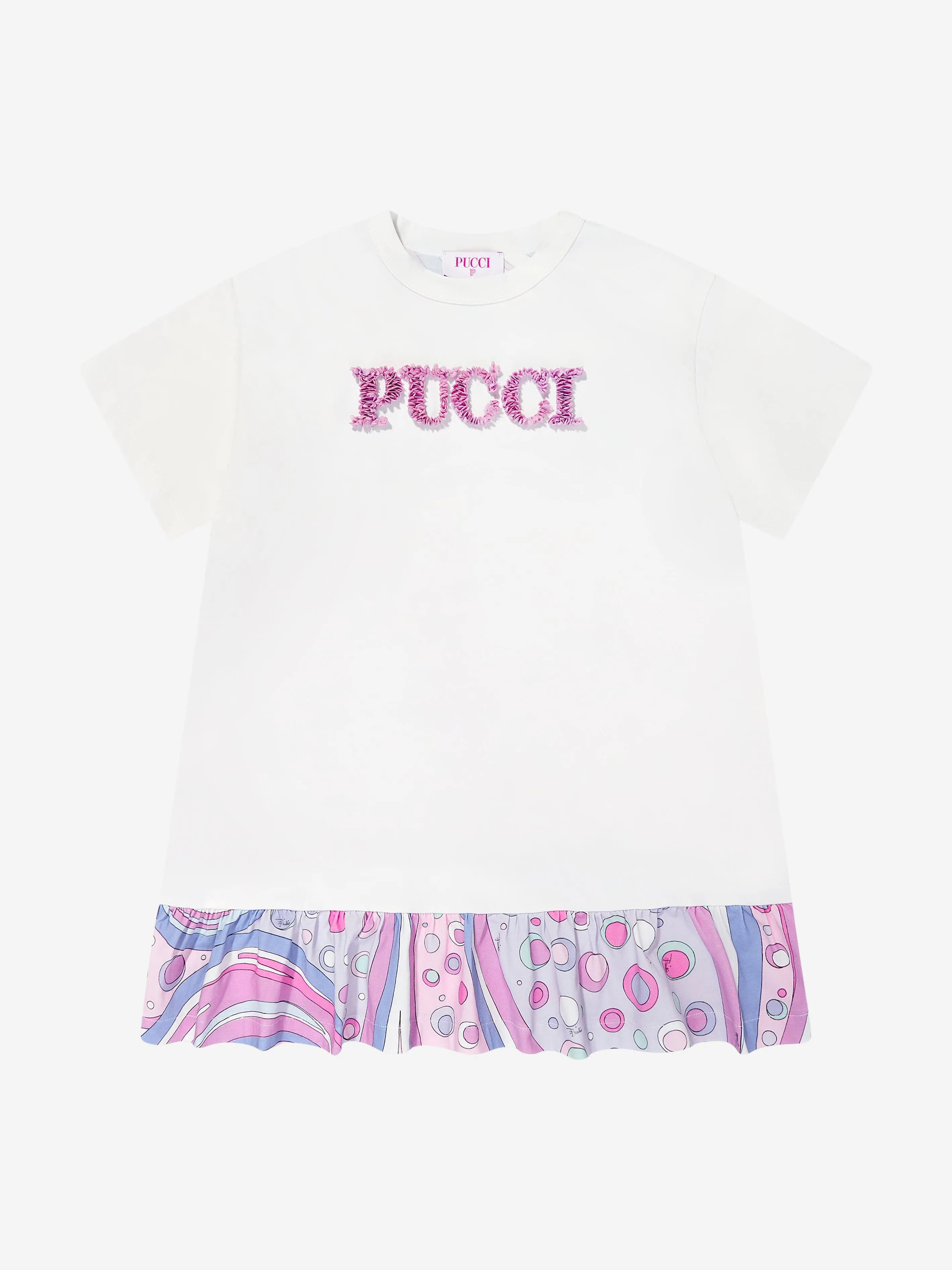 PUCCI Girls Fontane Jersey  Dress in Ivory