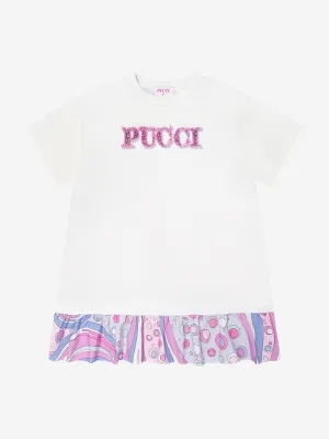 PUCCI Girls Fontane Jersey  Dress in Ivory