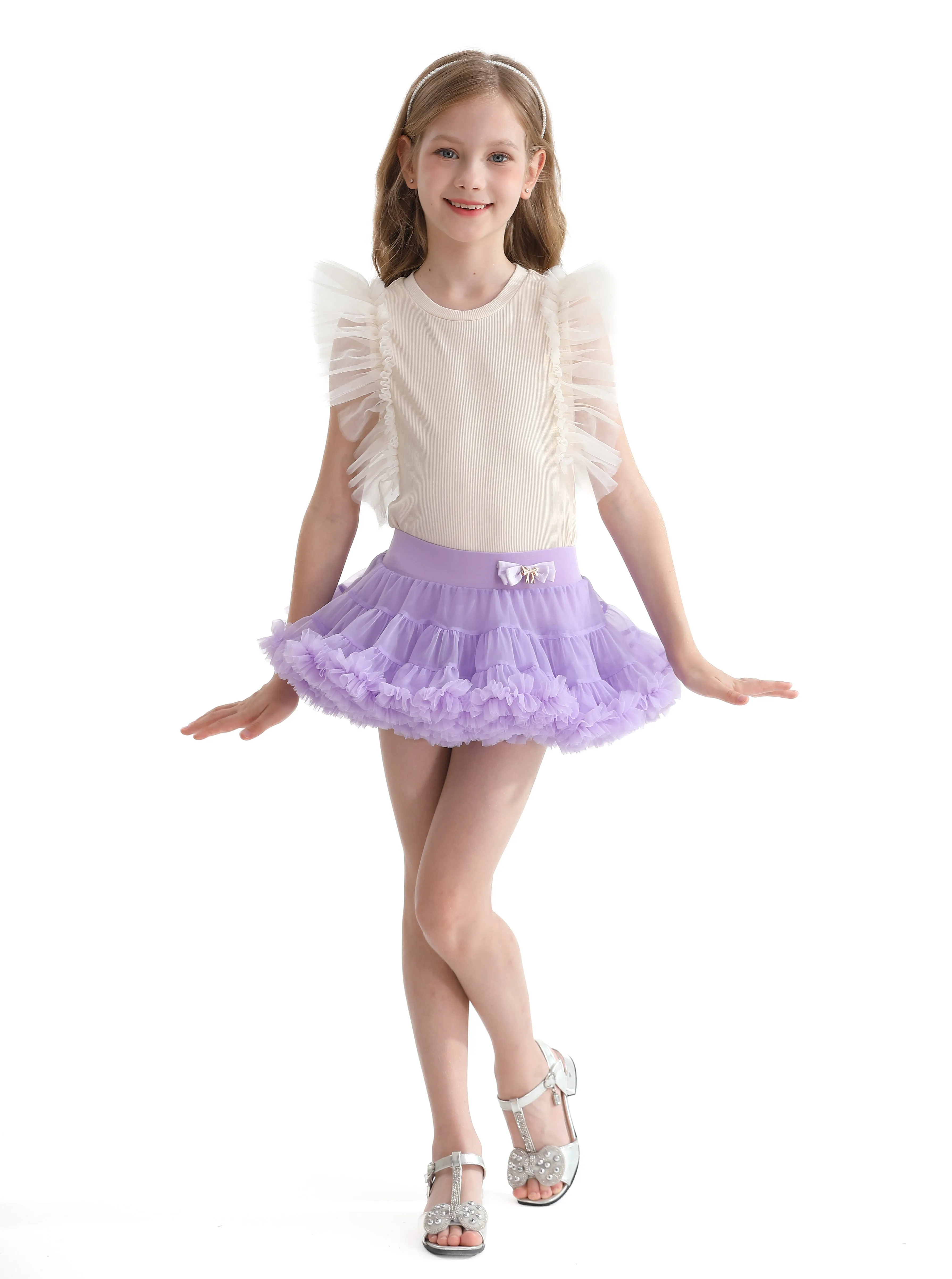 Purple Lavender Bow Tulle Skirt