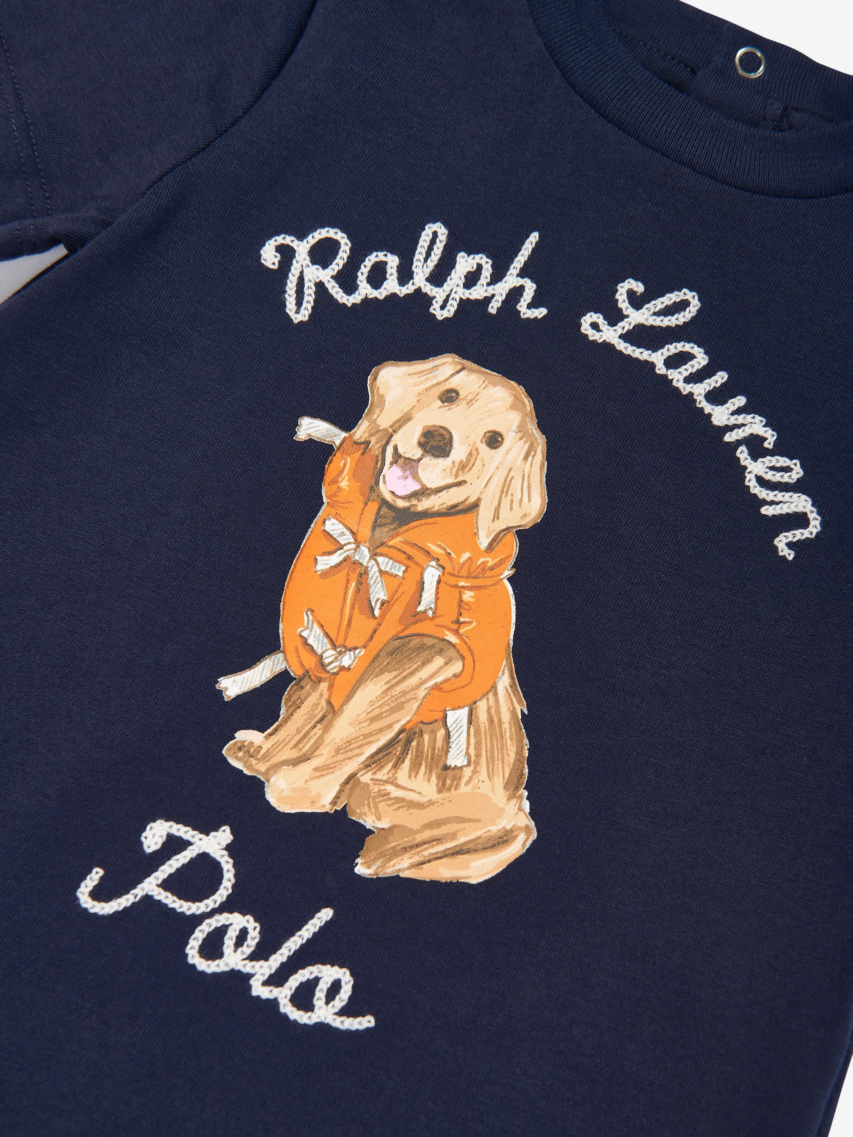 Ralph Lauren Baby Boys Dog Romper in Navy