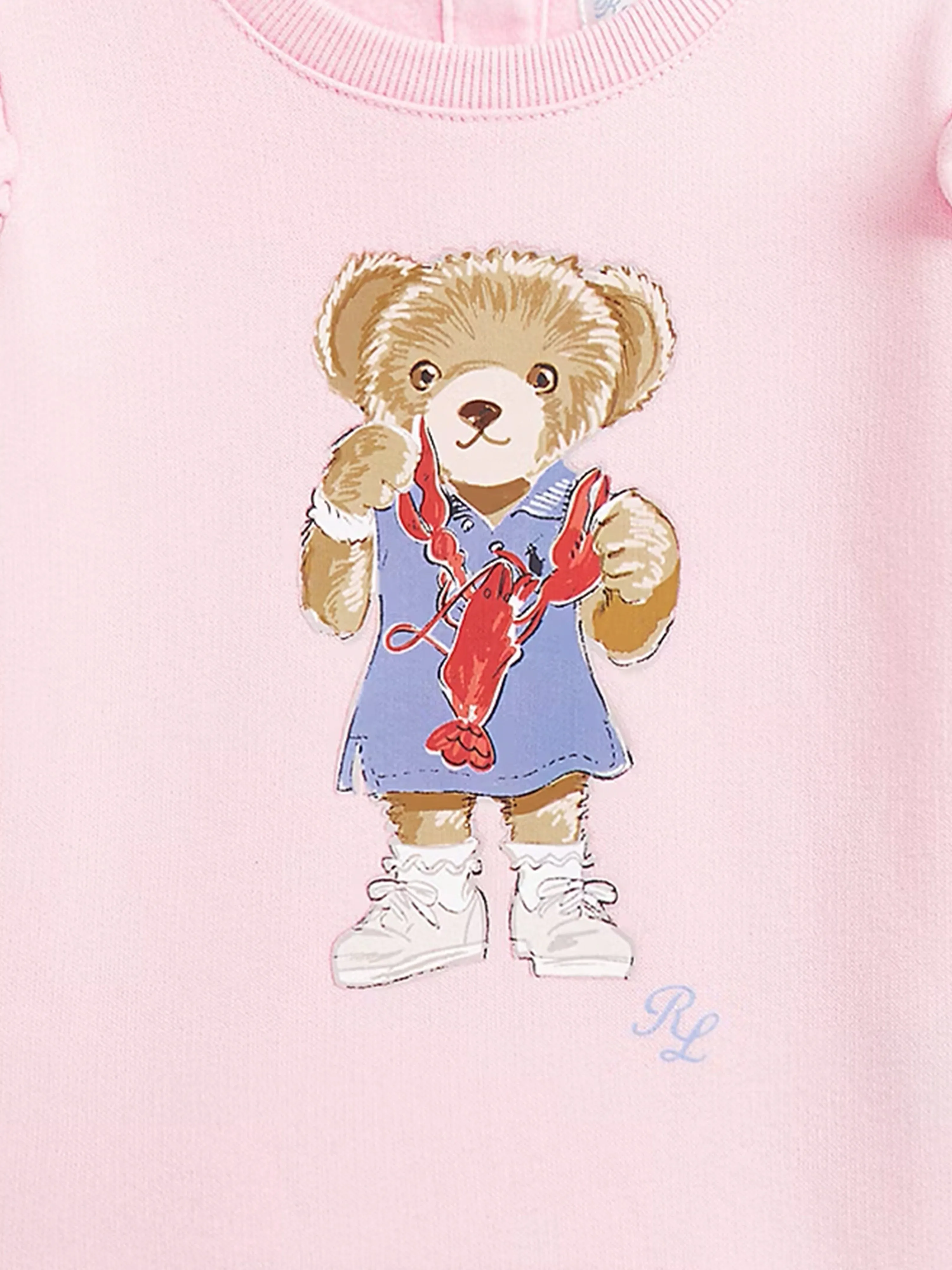 Ralph Lauren Baby Girls Bear Sweatshirt in Pink