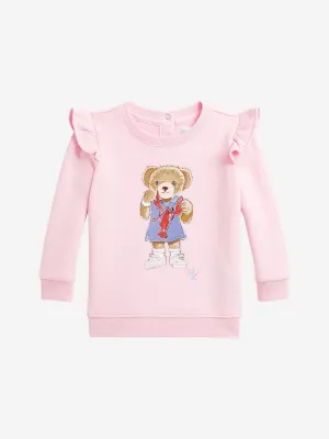 Ralph Lauren Baby Girls Bear Sweatshirt in Pink