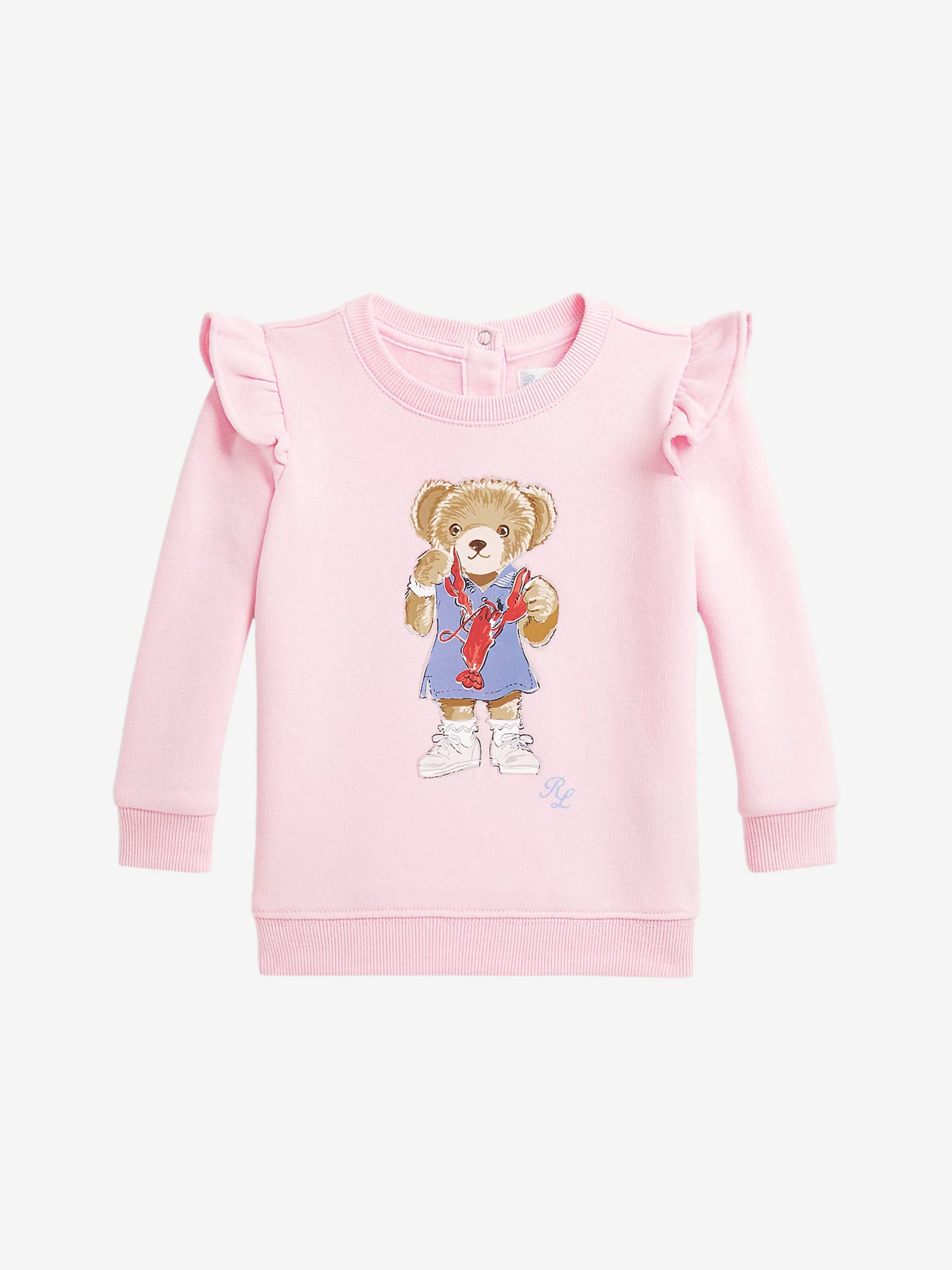 Ralph Lauren Baby Girls Bear Sweatshirt in Pink