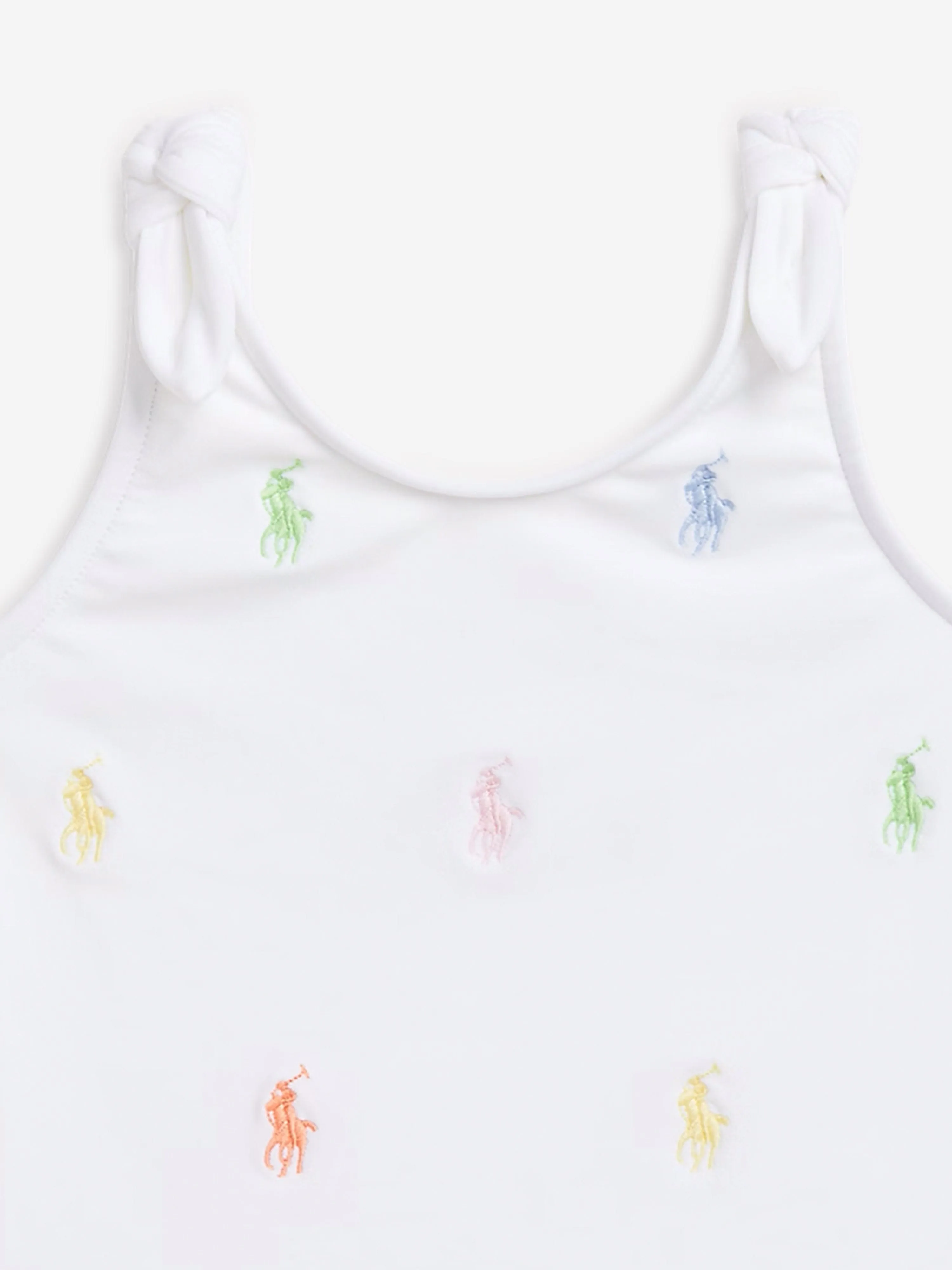 Ralph Lauren Baby Girls Logo Swimsuit in White