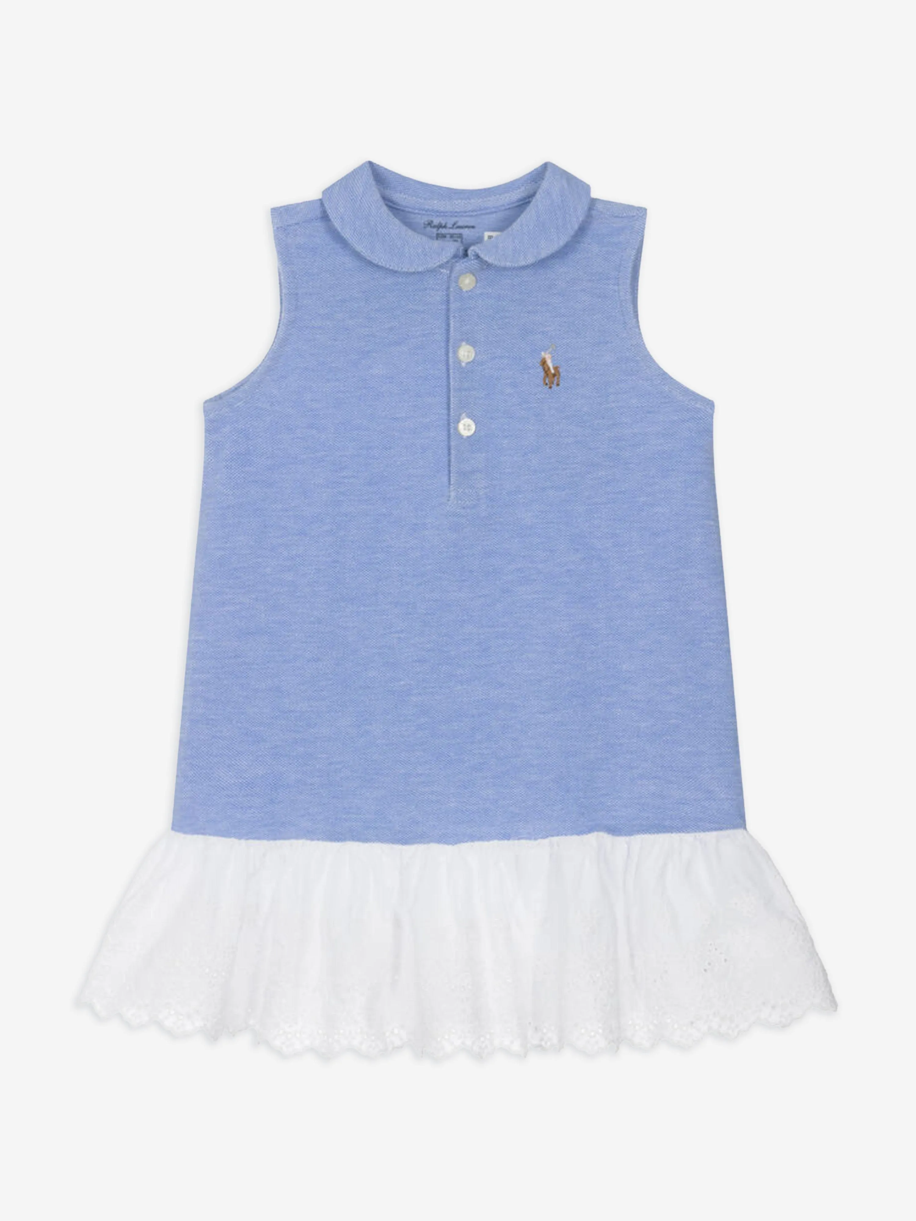 Ralph Lauren Baby Girls Sleeveless Polo Dress in Blue
