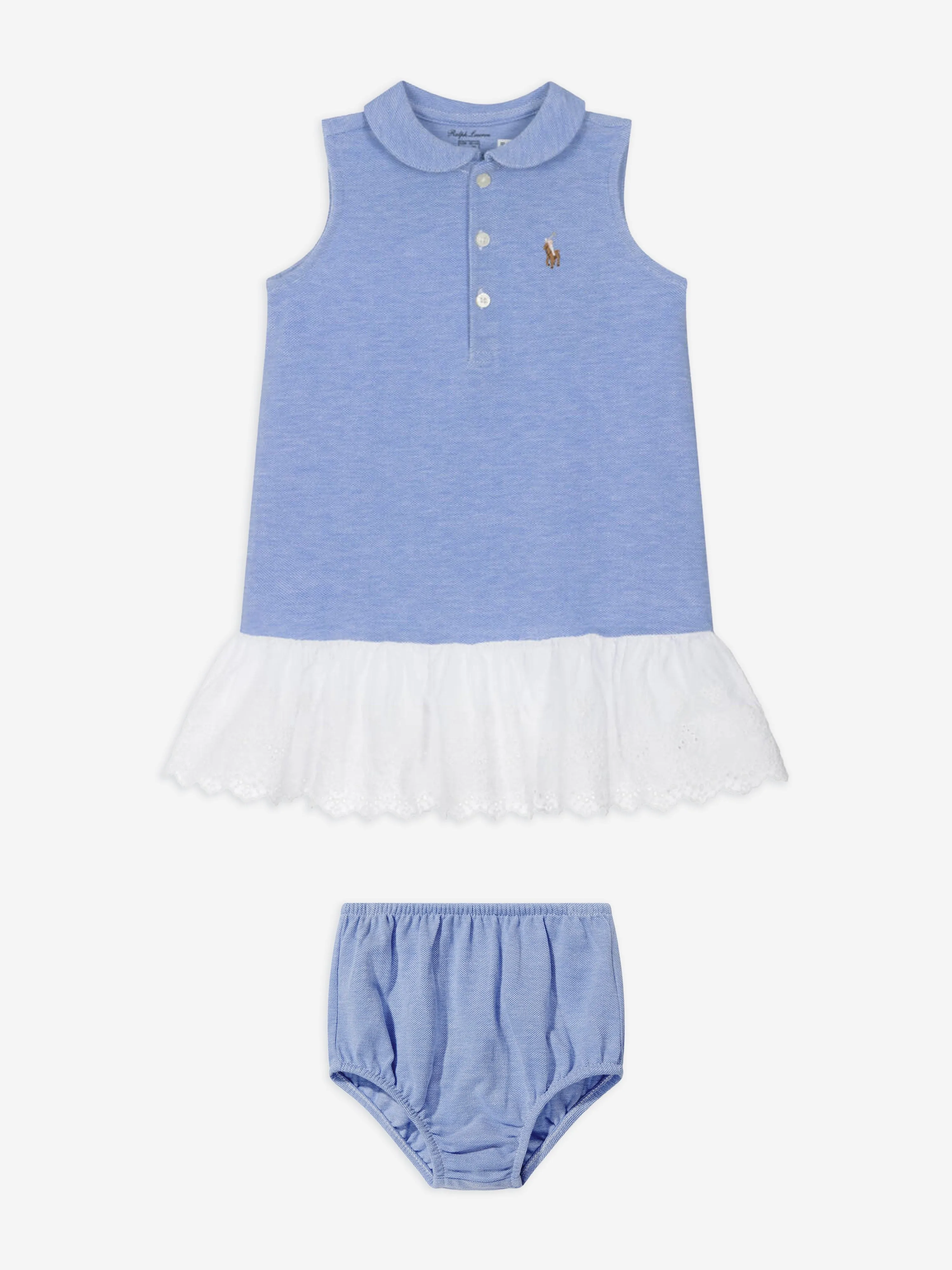 Ralph Lauren Baby Girls Sleeveless Polo Dress in Blue