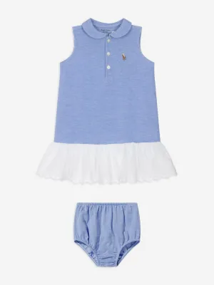 Ralph Lauren Baby Girls Sleeveless Polo Dress in Blue