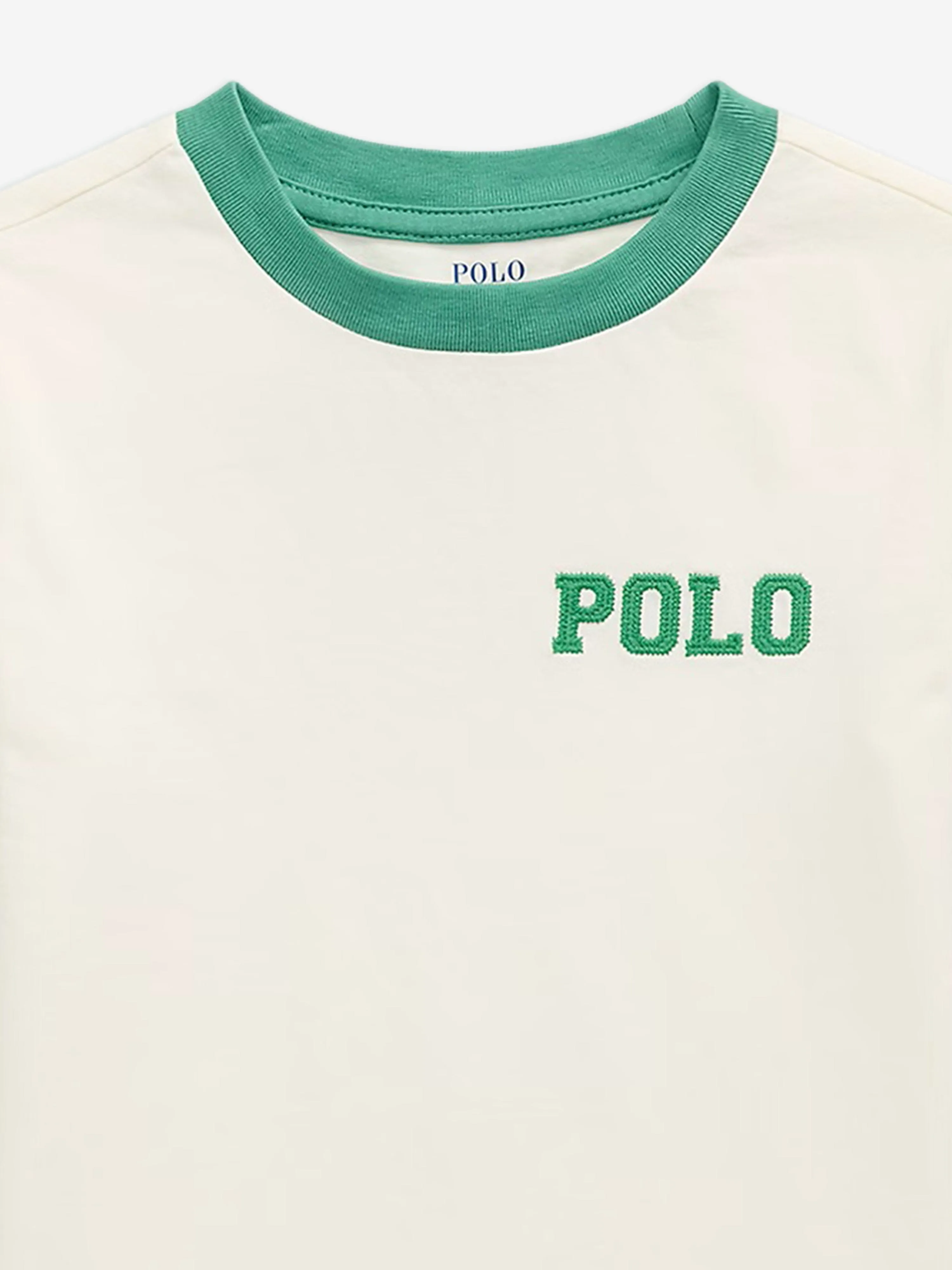Ralph Lauren Boys Polo T-Shirt in Ivory