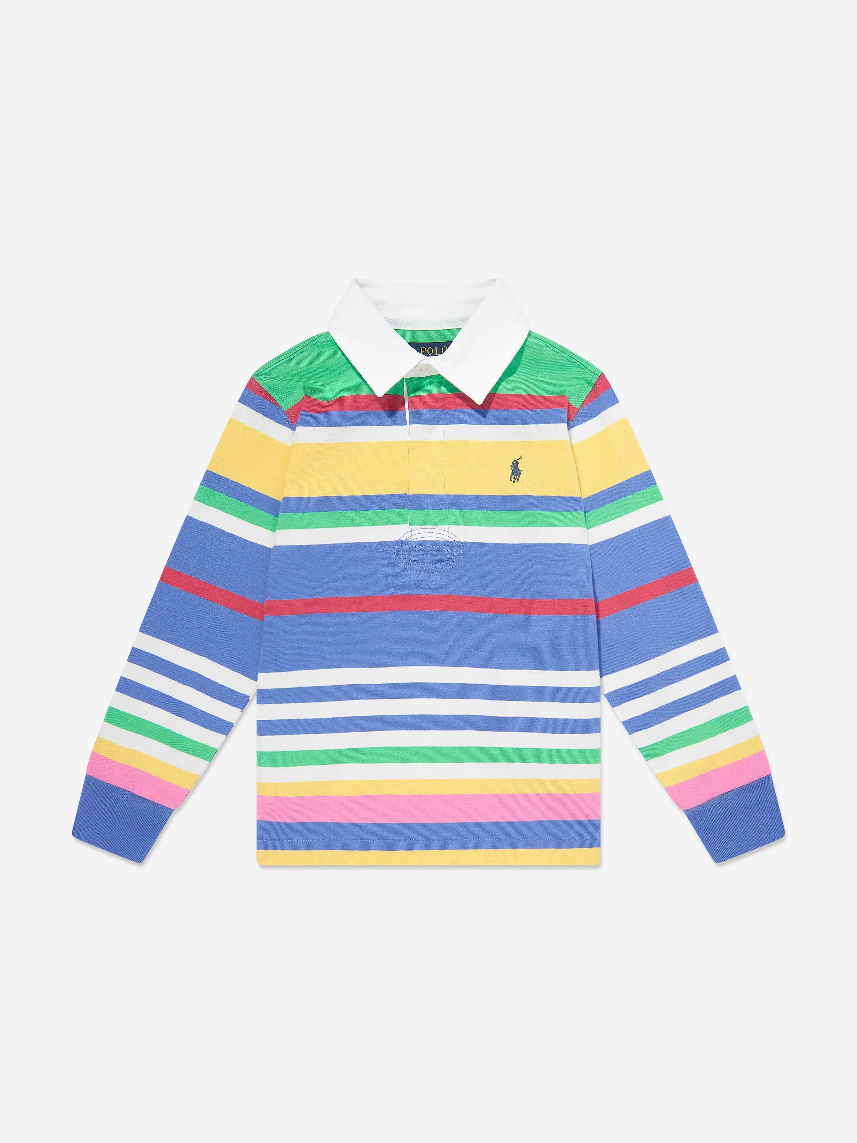 Ralph Lauren Boys Striped Rugby Top in Multicolour