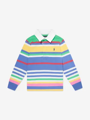 Ralph Lauren Boys Striped Rugby Top in Multicolour