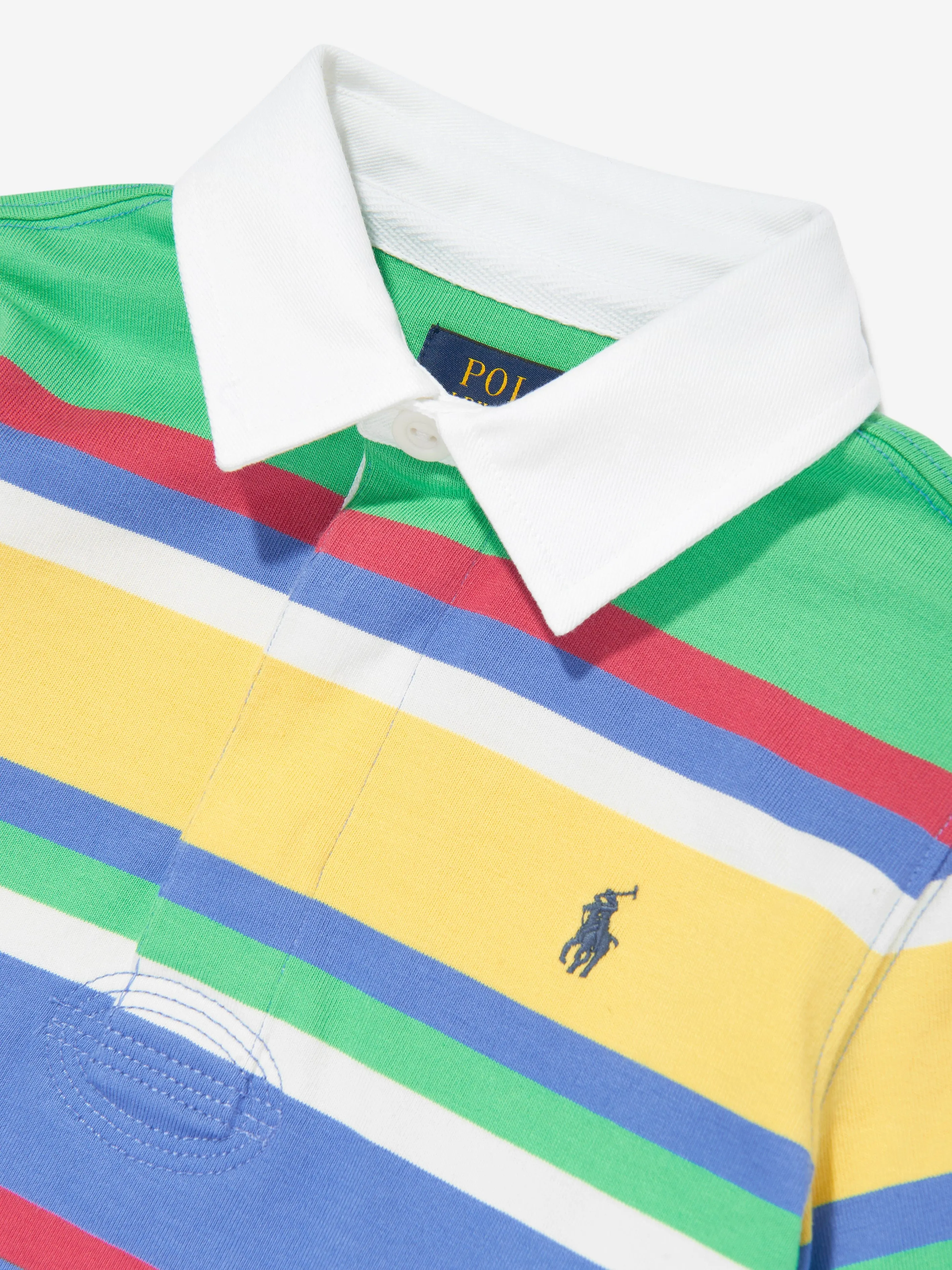 Ralph Lauren Boys Striped Rugby Top in Multicolour