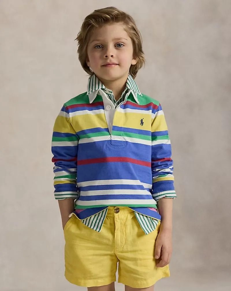 Ralph Lauren Boys Striped Rugby Top in Multicolour