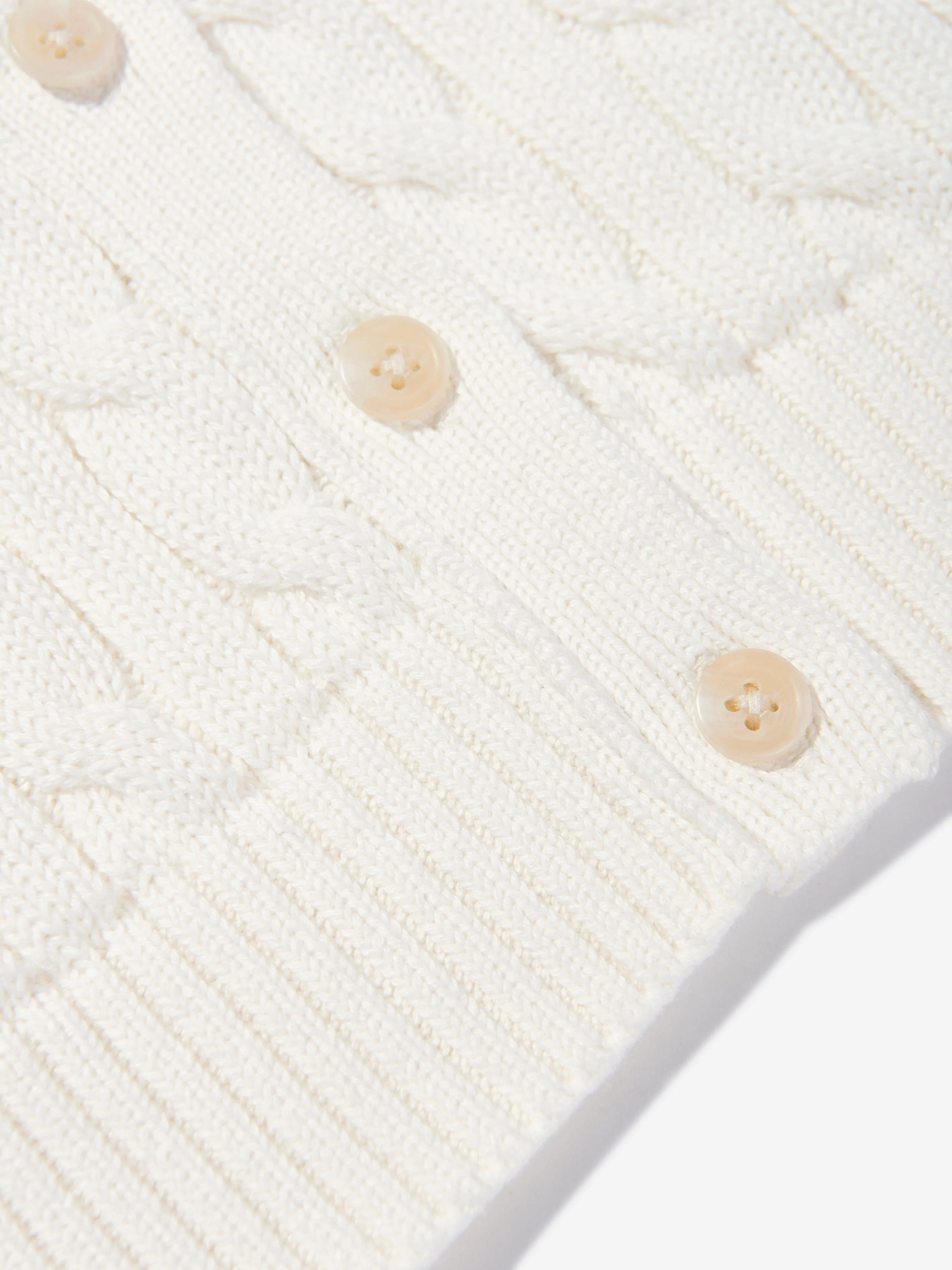 Ralph Lauren Girls Cable Knit Jumper Waistcoat in Ivory