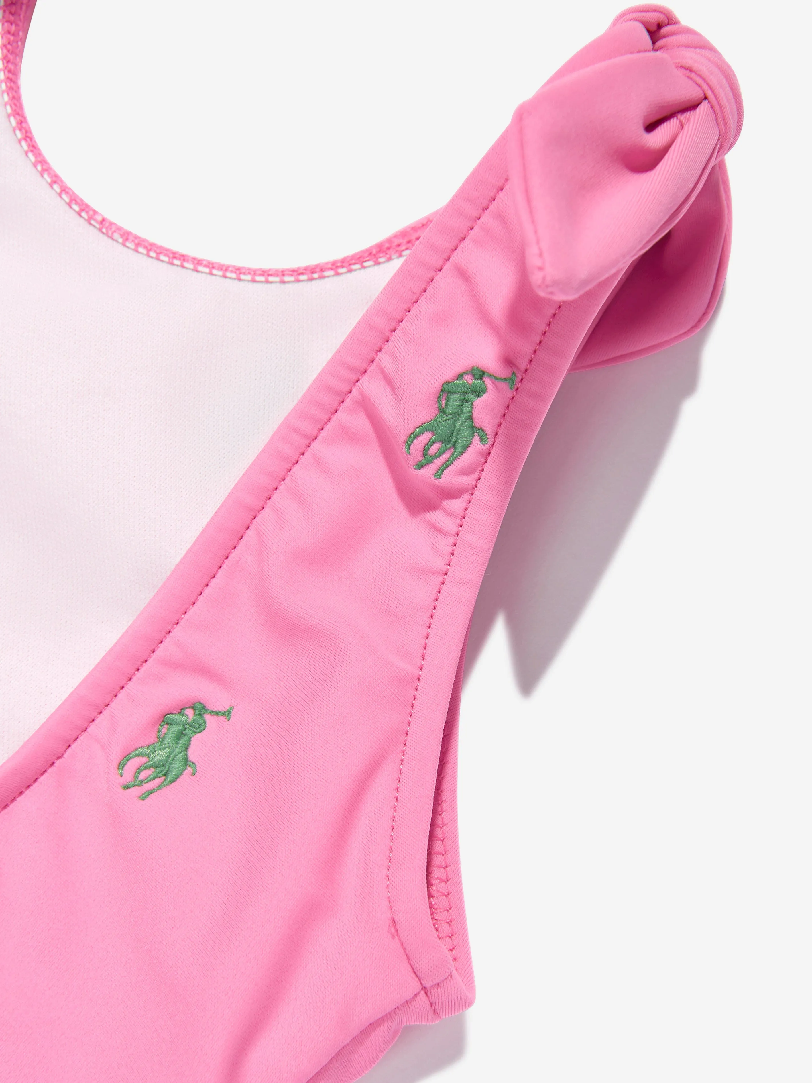 Ralph Lauren Girls Logo Swimsuit in Pink