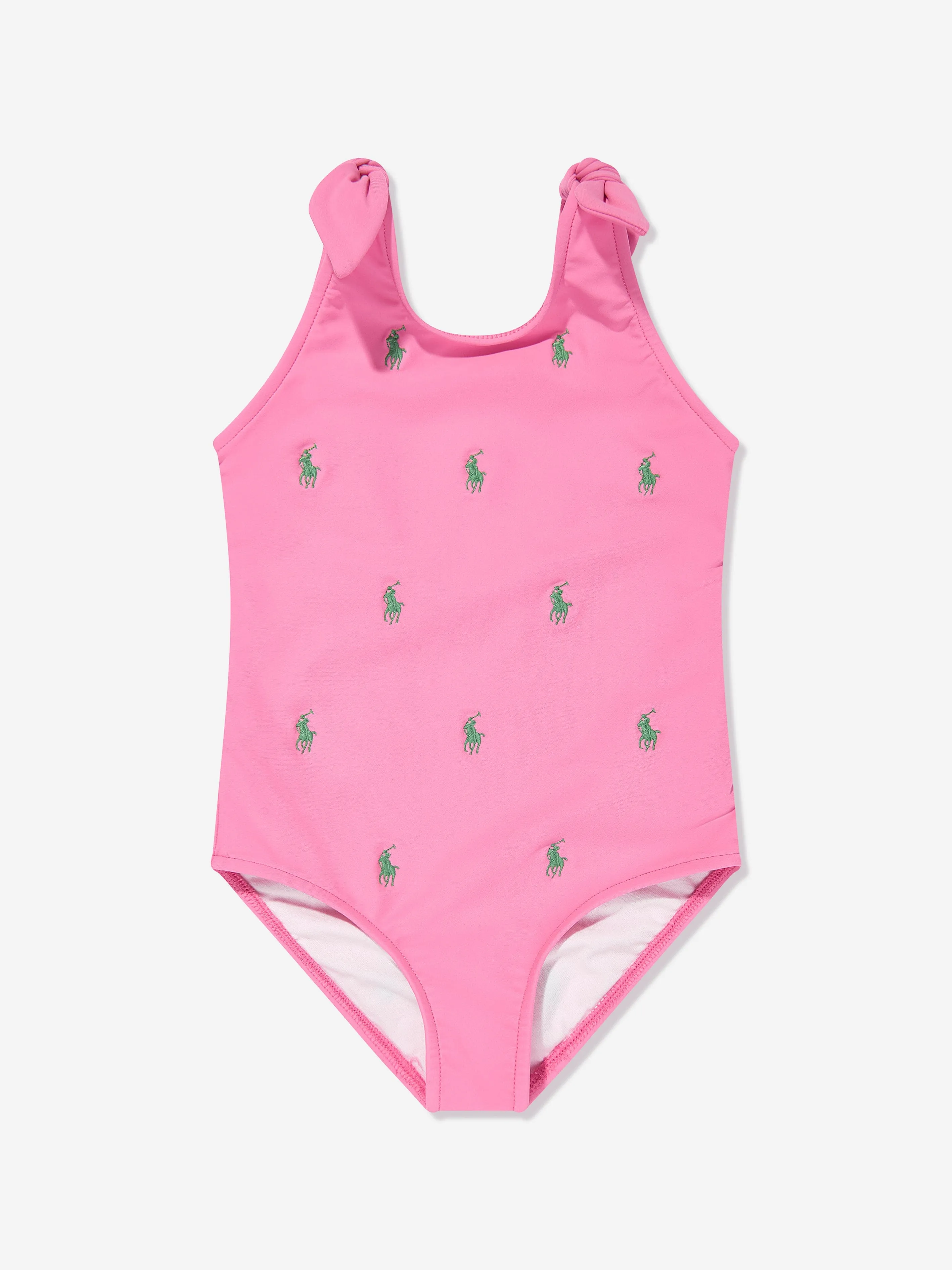 Ralph Lauren Girls Logo Swimsuit in Pink