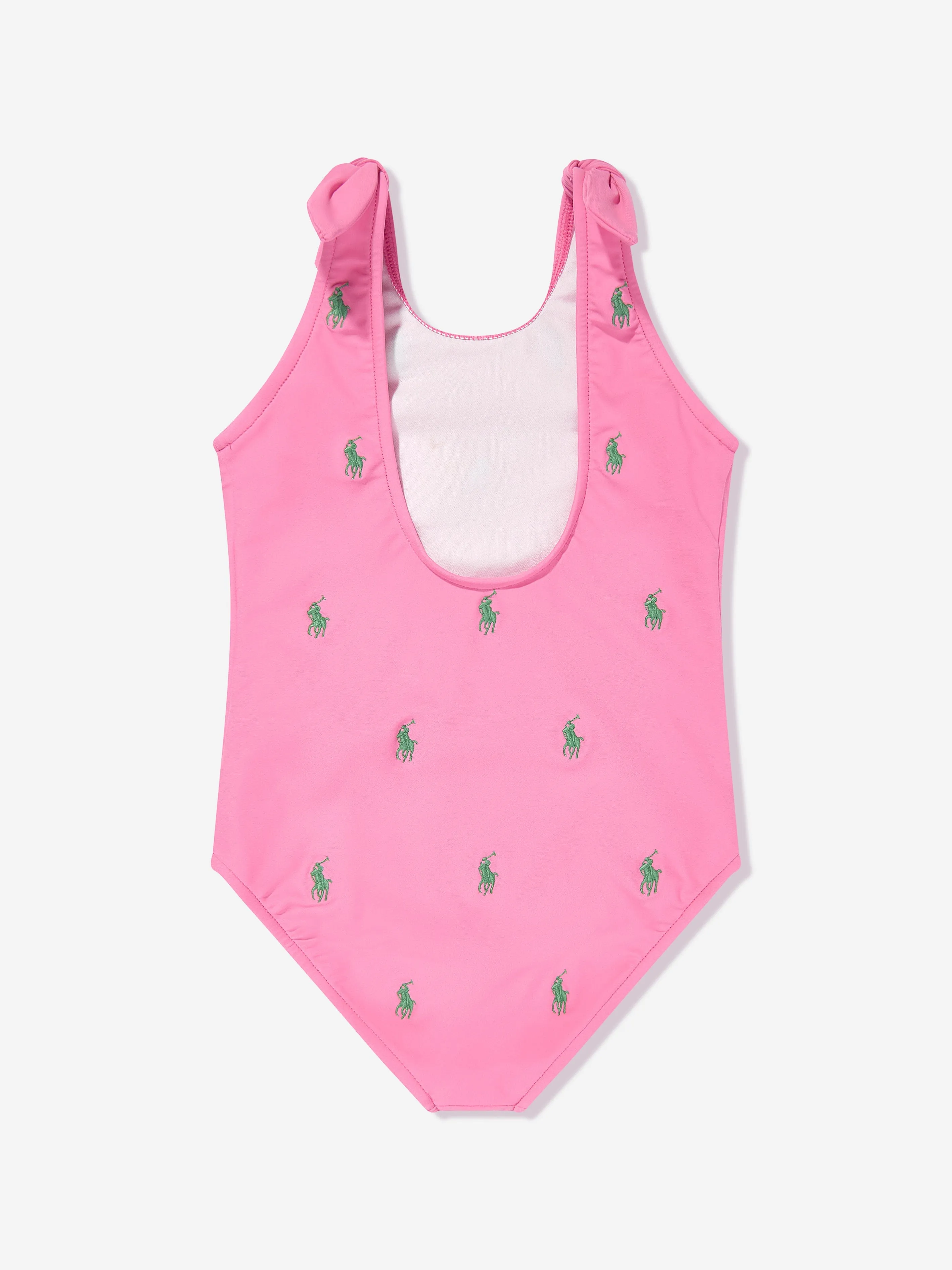 Ralph Lauren Girls Logo Swimsuit in Pink