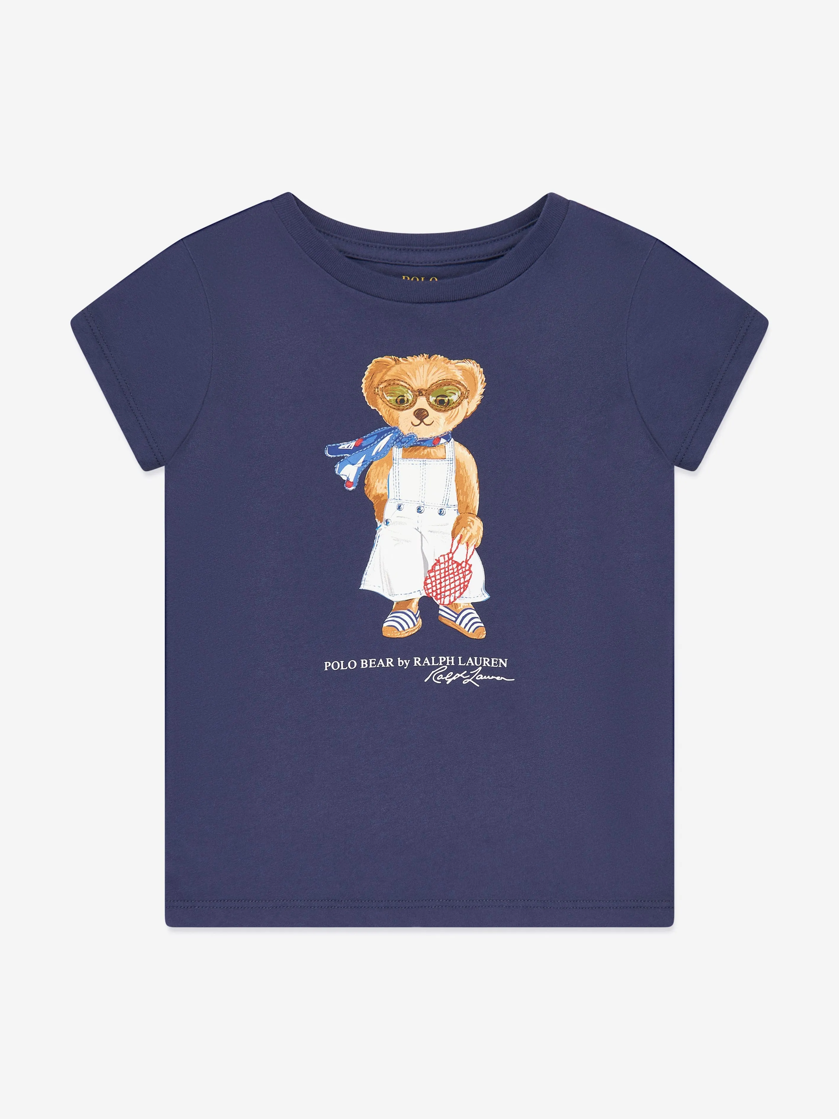 Ralph Lauren Girls Polo Bear T-Shirt in Navy