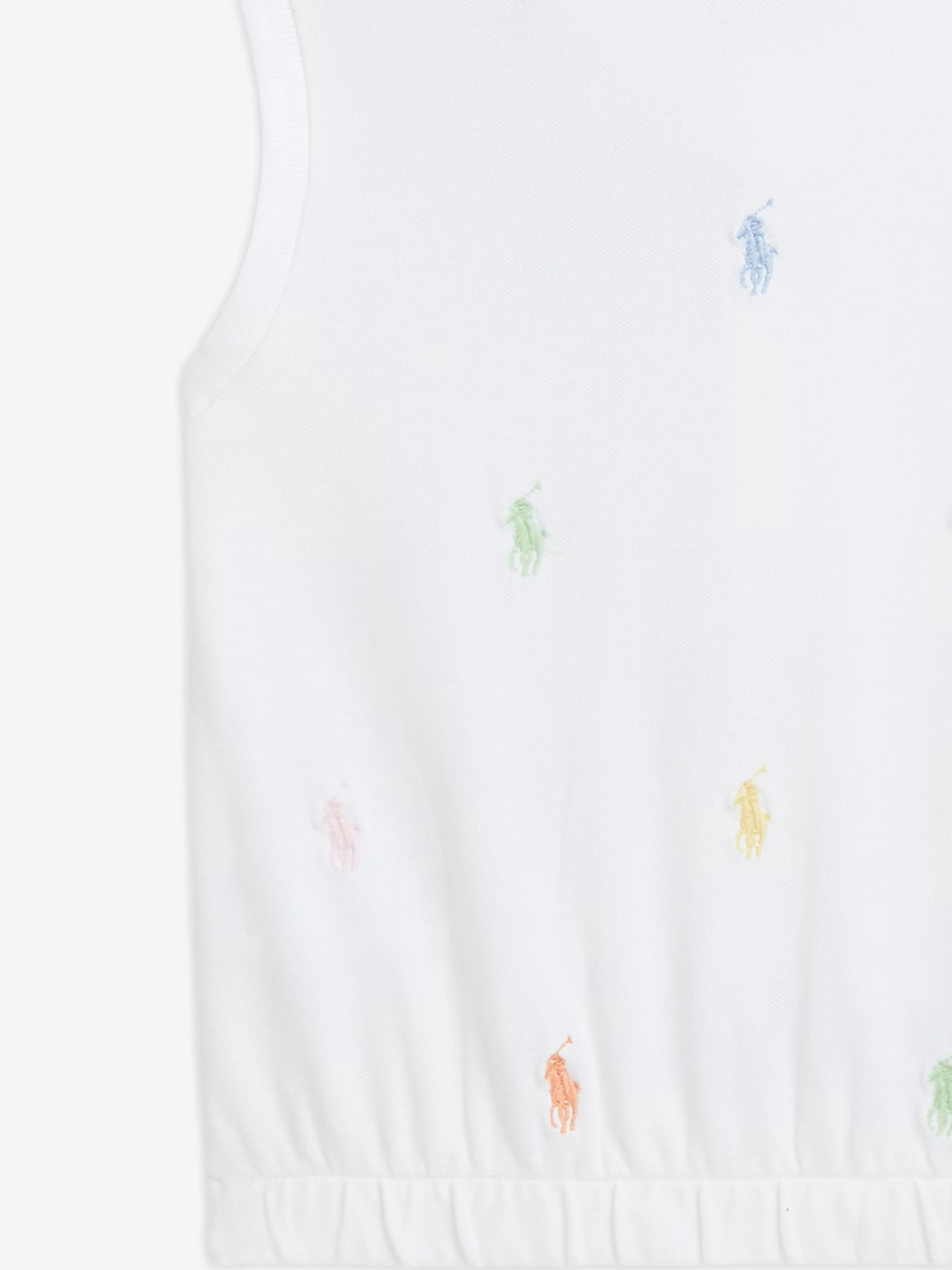 Ralph Lauren Girls Sleeveless Logo Polo Shirt in White