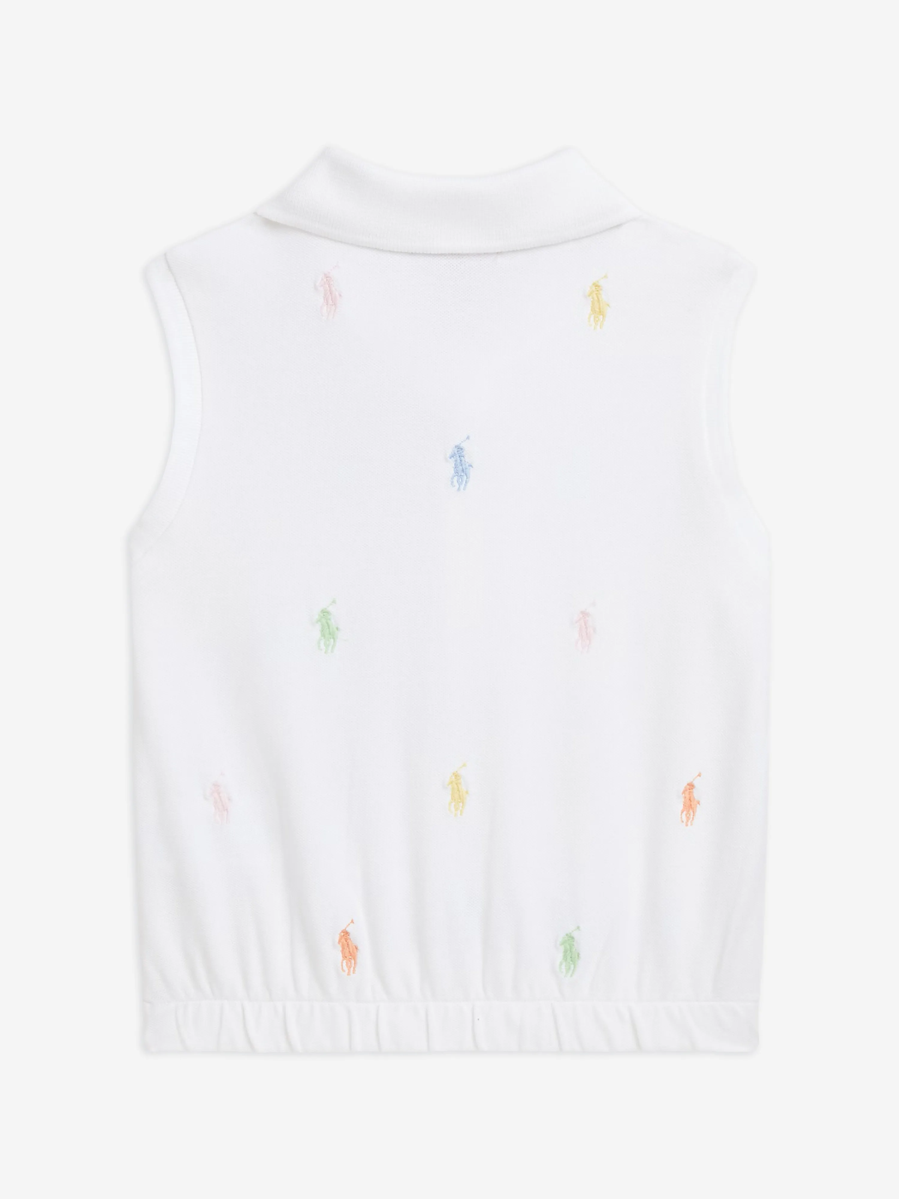 Ralph Lauren Girls Sleeveless Logo Polo Shirt in White