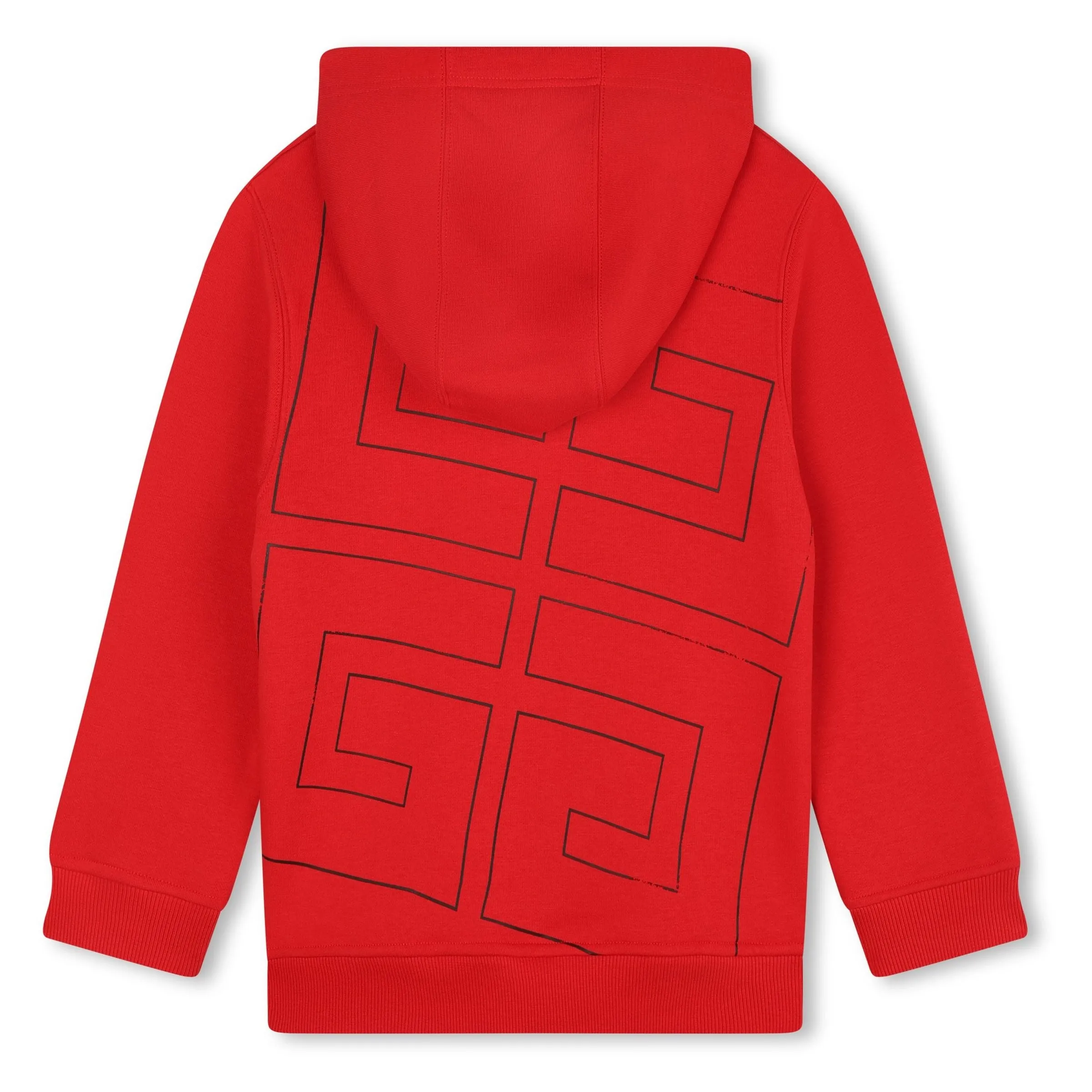 Red Hooded Logo Print Hoodie