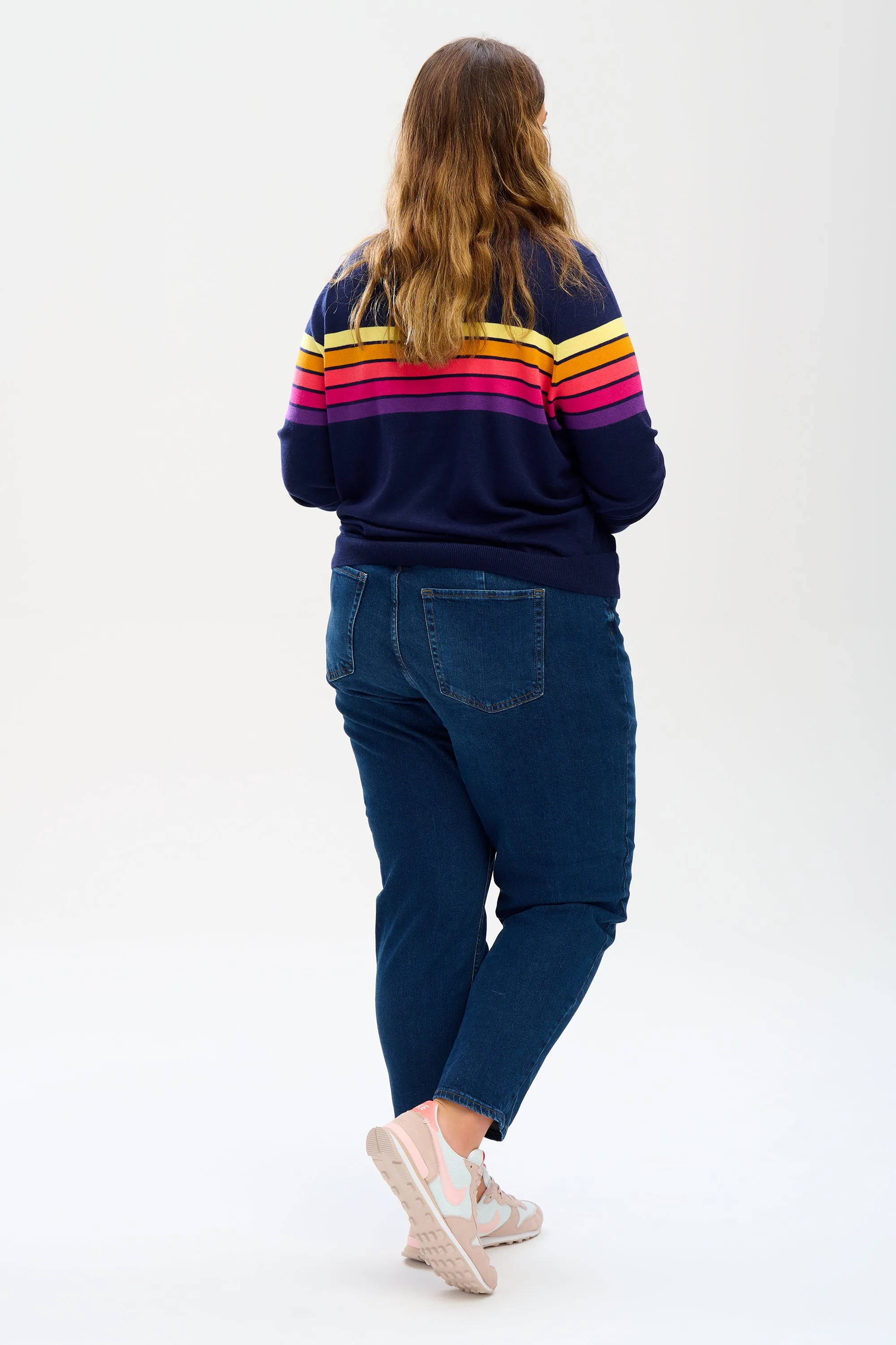 Rita Jumper - Navy. Retro Stripes
