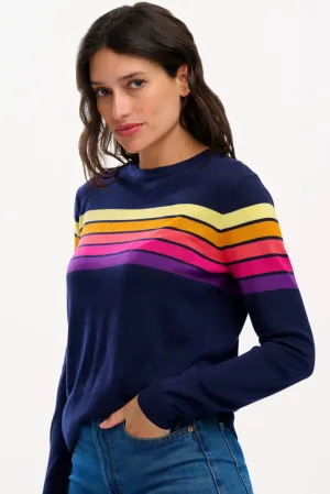 Rita Jumper - Navy. Retro Stripes