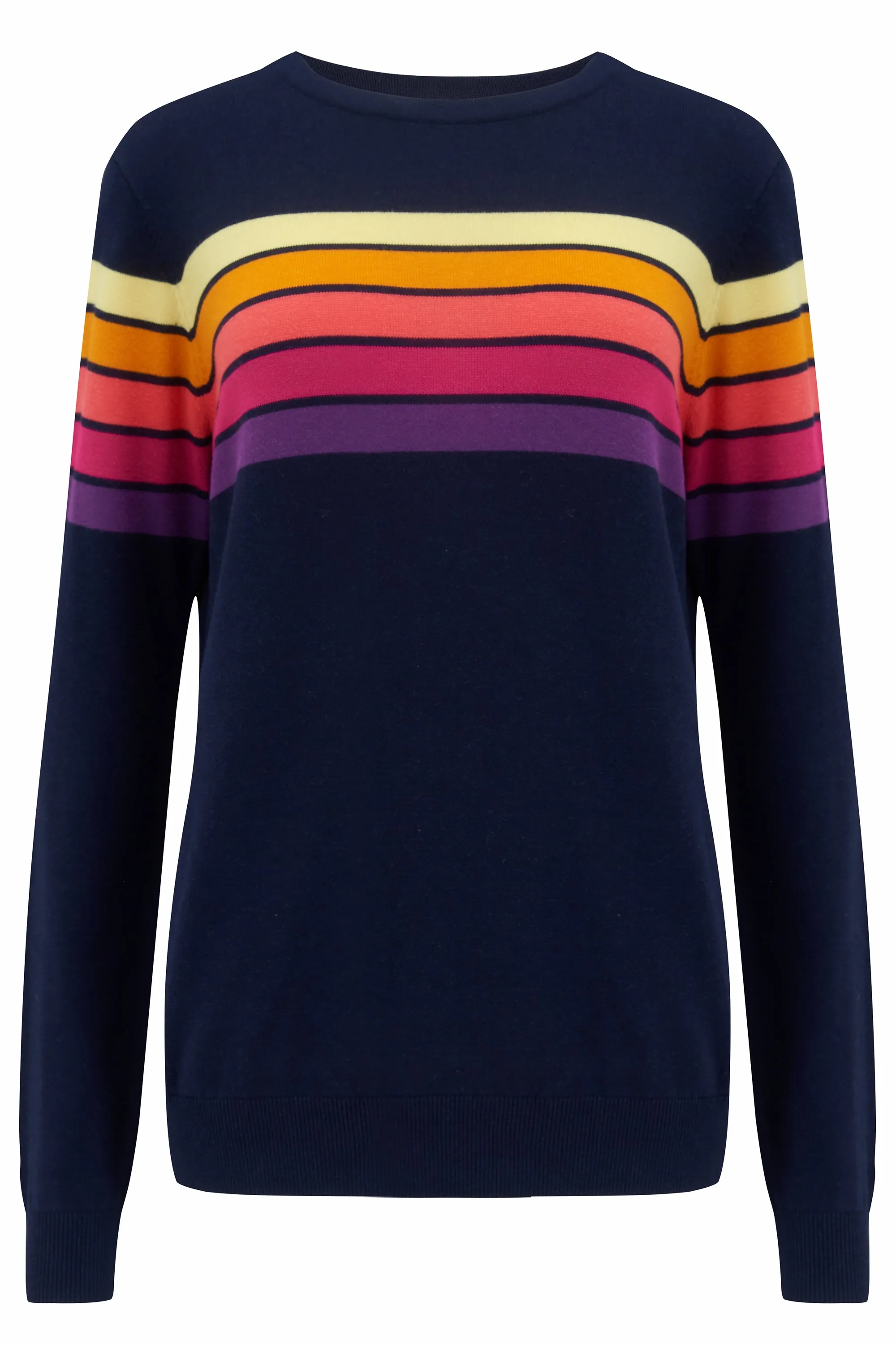 Rita Jumper - Navy. Retro Stripes