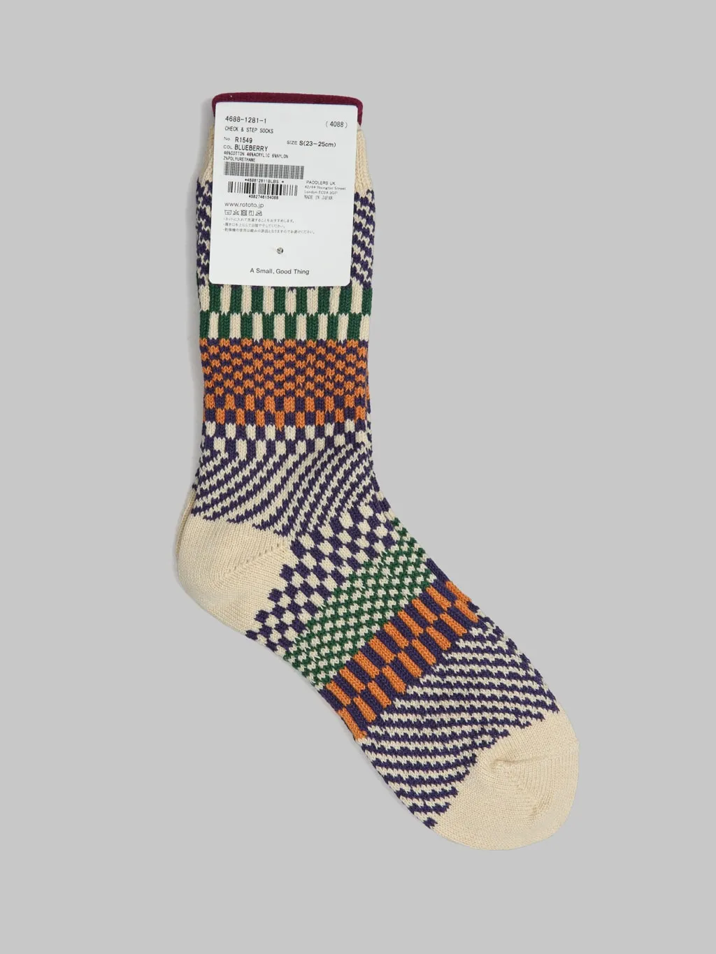 ROTOTO Check & Step Socks Blueberry