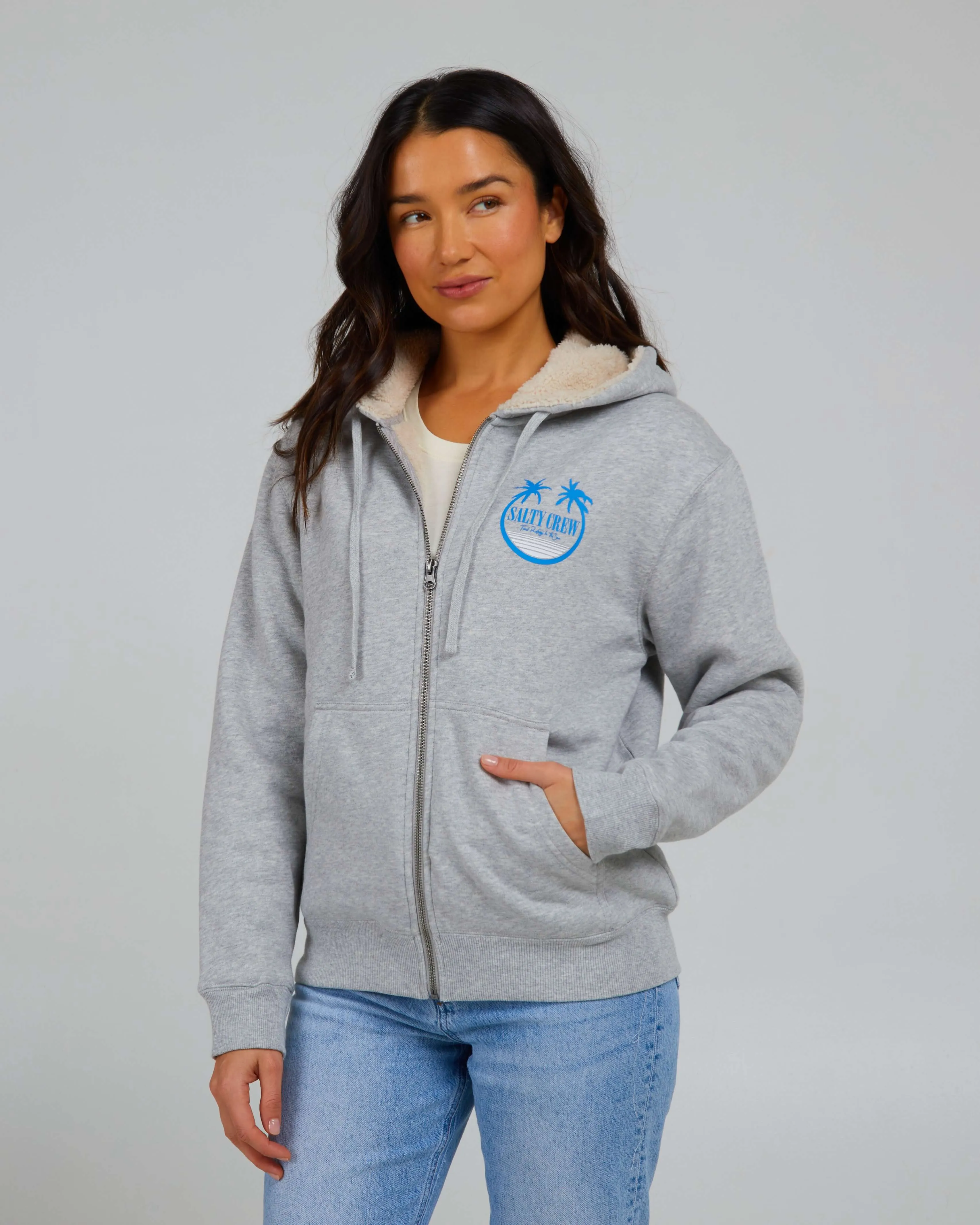 Shades Sherpa Zip Hoody - Athletic Heather