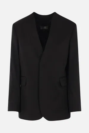 single-breasted jacket in wool blend