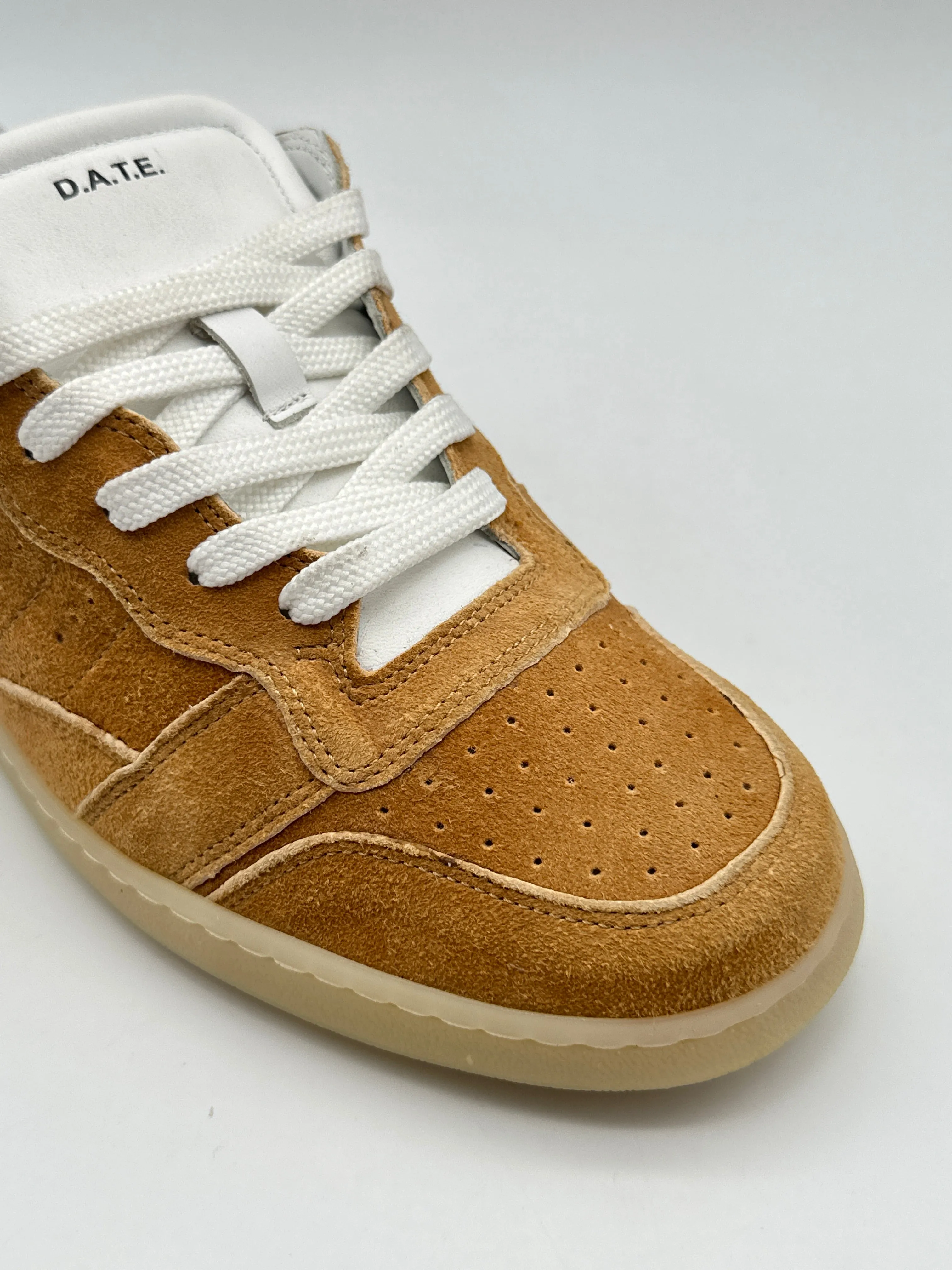 Sneakers Sporty Low Powder Orange In Pelle E Suede