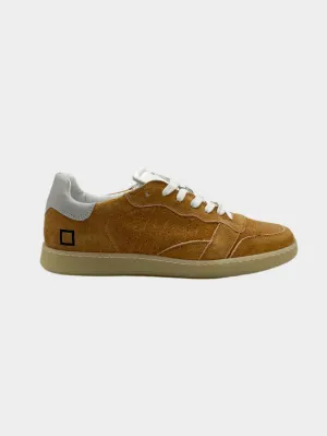 Sneakers Sporty Low Powder Orange In Pelle E Suede