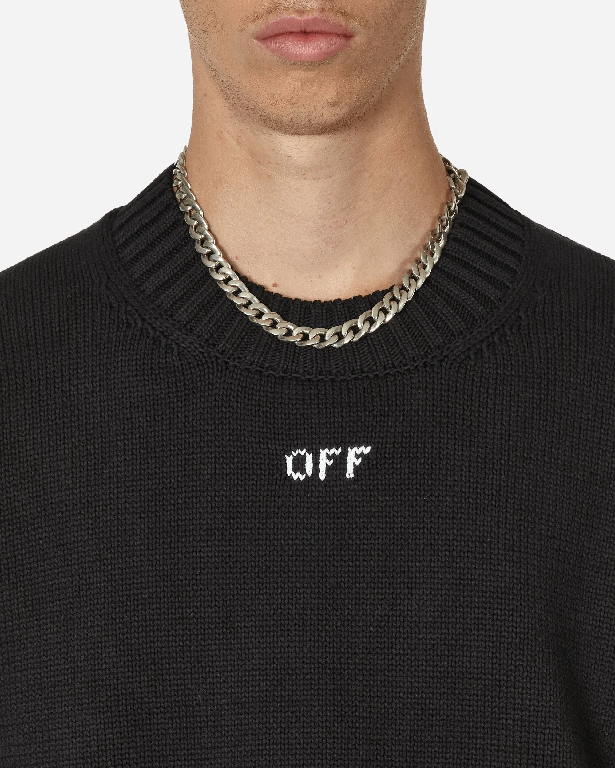 Stitch Arrows Diags Knit Sweater Black
