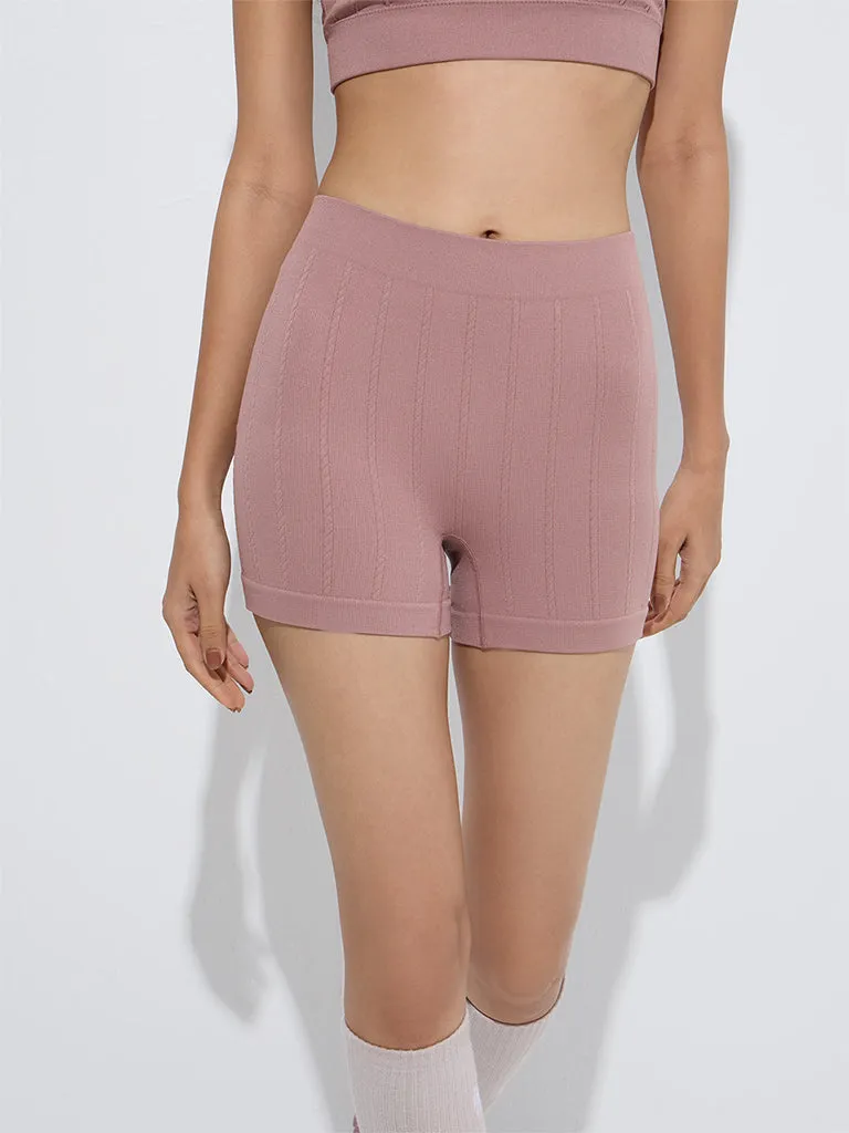 Superstar Dusty Pink Knitted Seam-Free Boy Shorts Brief