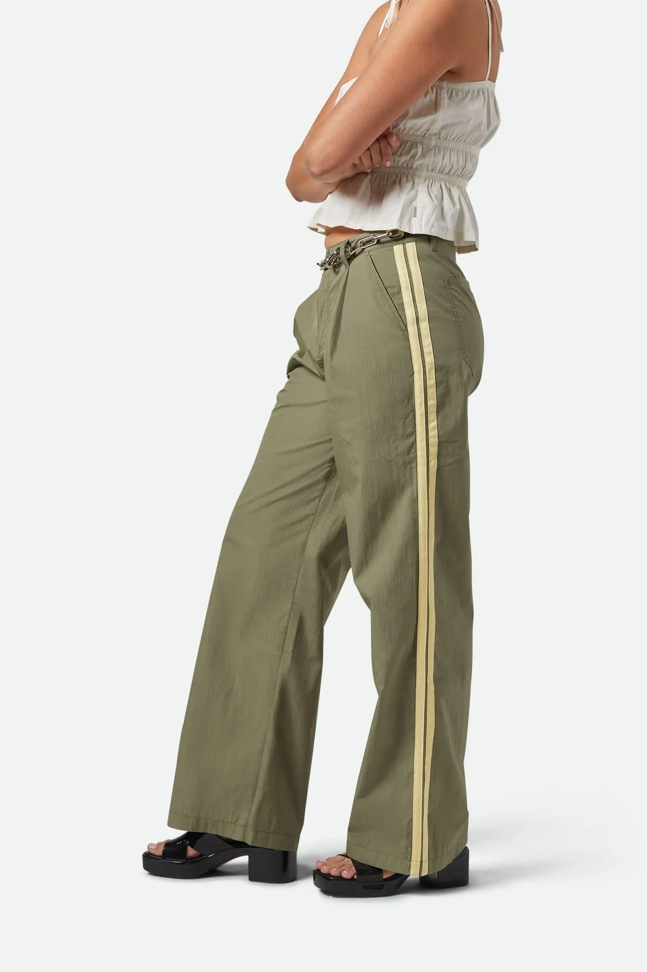 The Jane Lightweight Wide Leg Pant - Olive Surplus