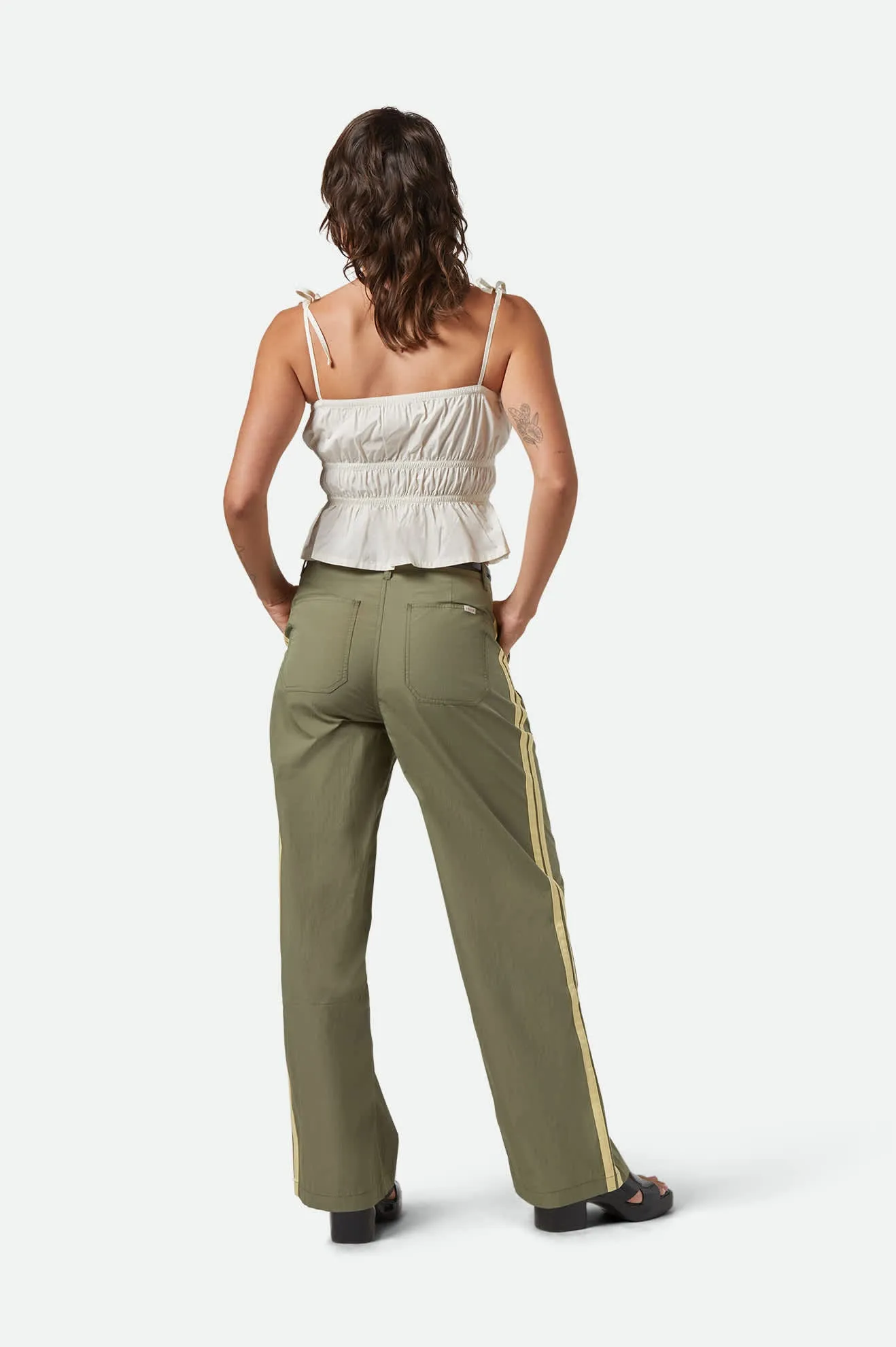 The Jane Lightweight Wide Leg Pant - Olive Surplus