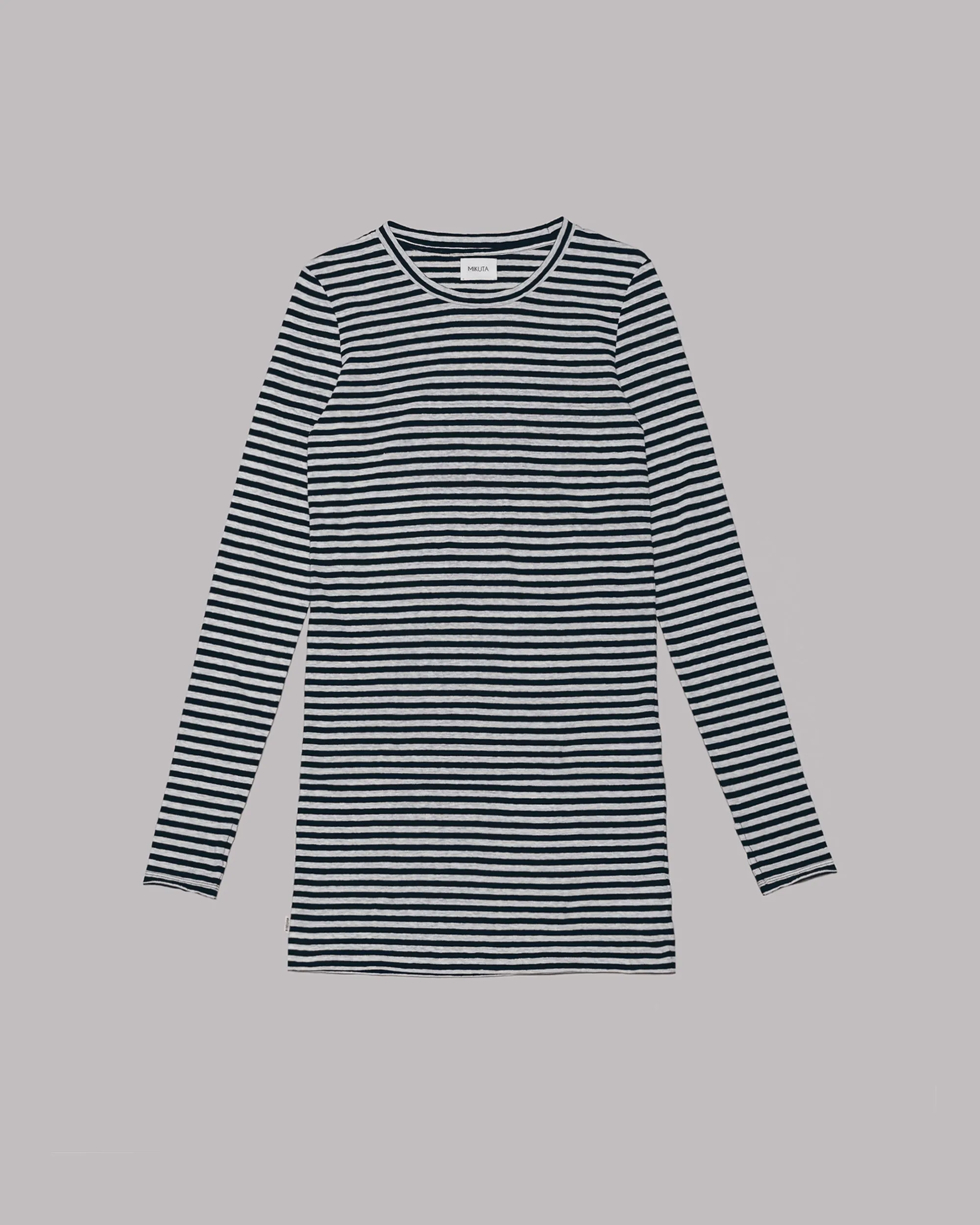The Striped Short Linen Longsleeve Dress