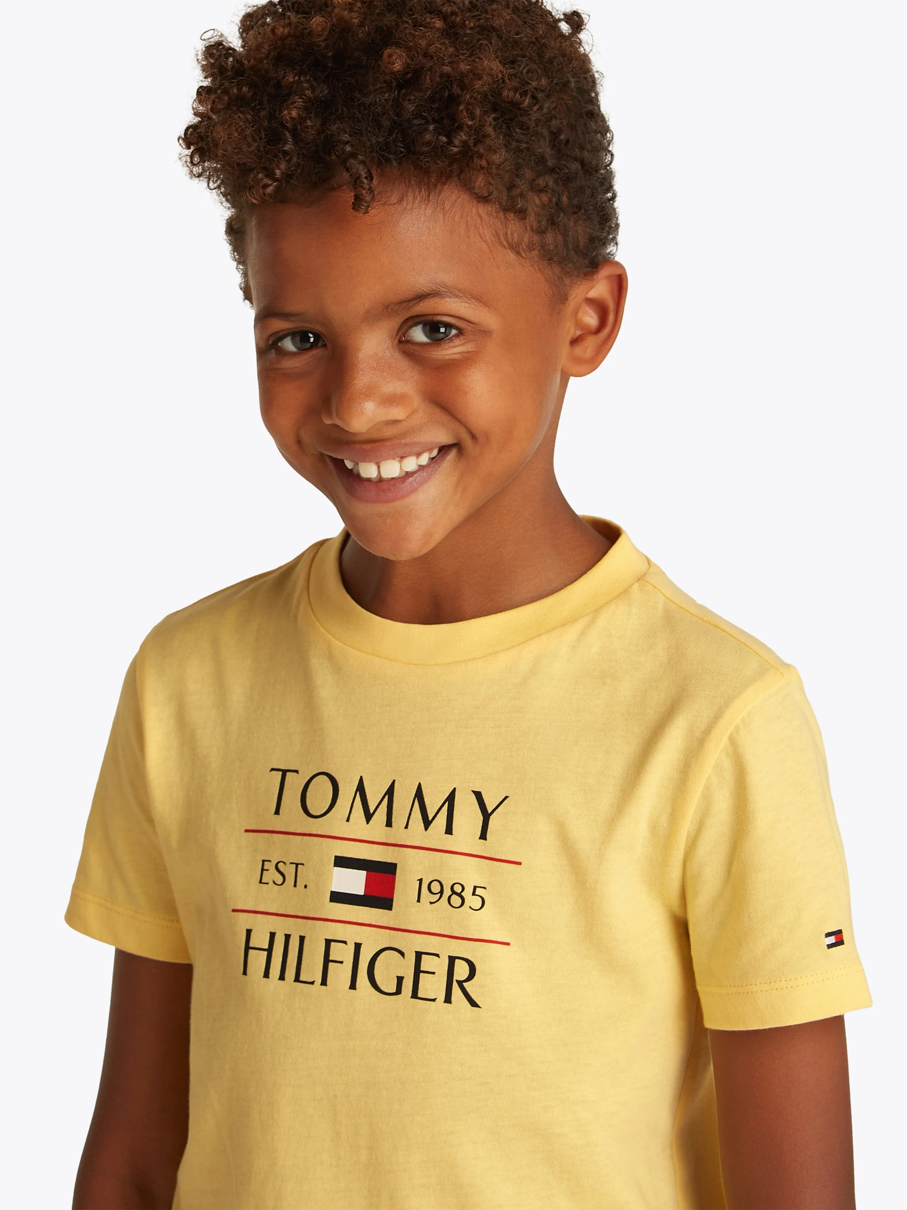 Tommy Hilfiger Boys Tommy Flag T-Shirt in Yellow