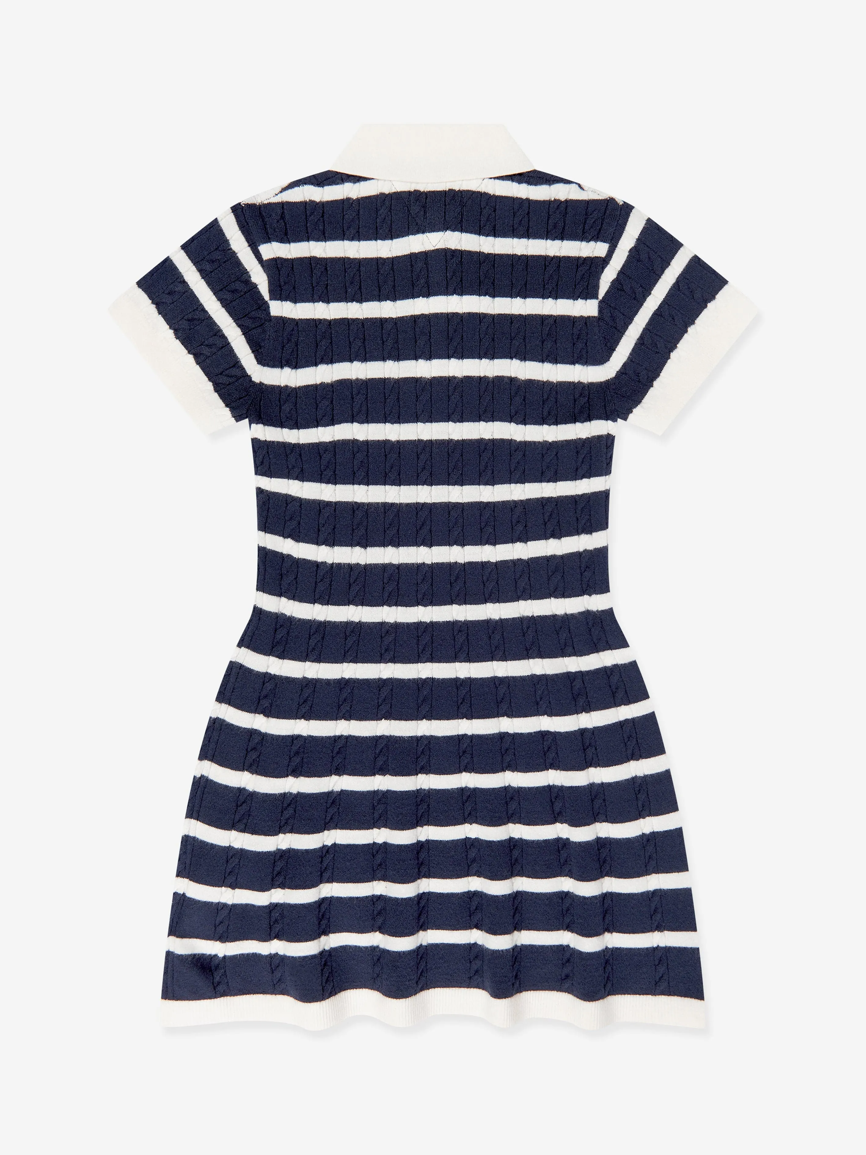 Tommy Hilfiger Girls Cable Knit Polo Dress in Navy